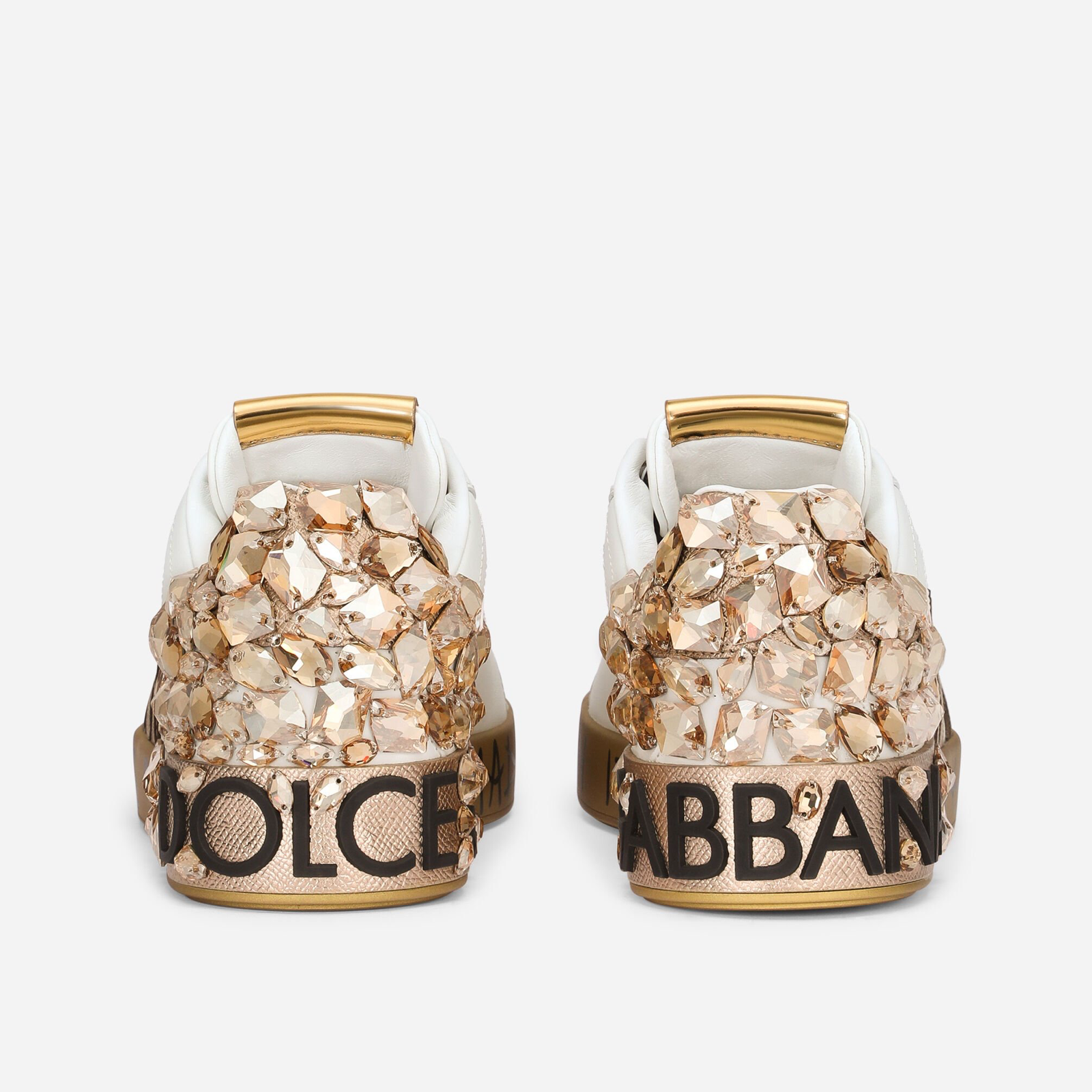 Dolce & Gabbana Portofino Crystals Men Sneakers Heel View
