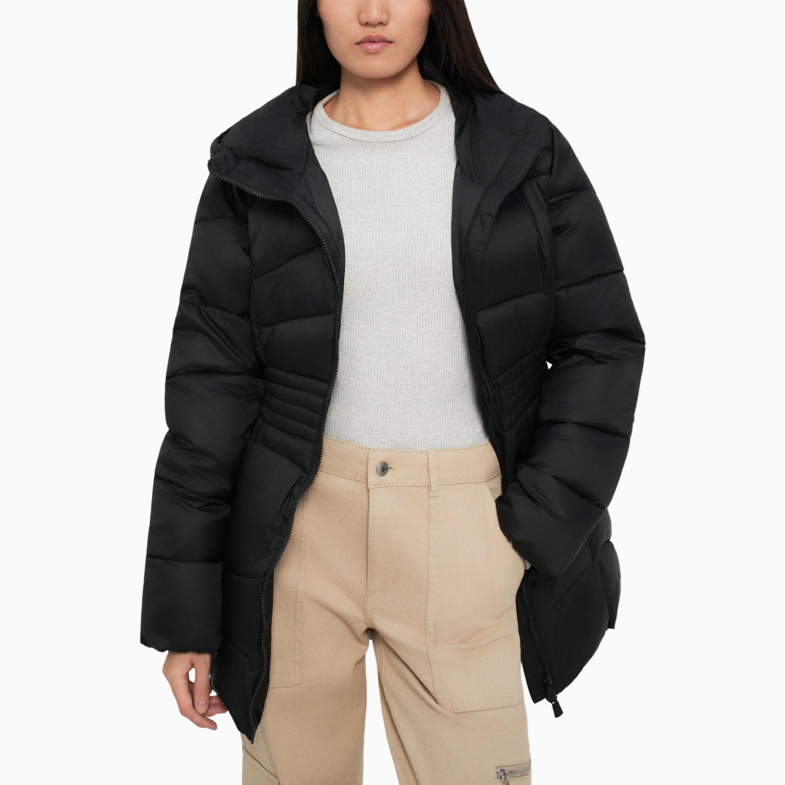 Дамско черно зимно яке EA7 Emporio Armani Women Jacket 7W000661 AF16413 Front View