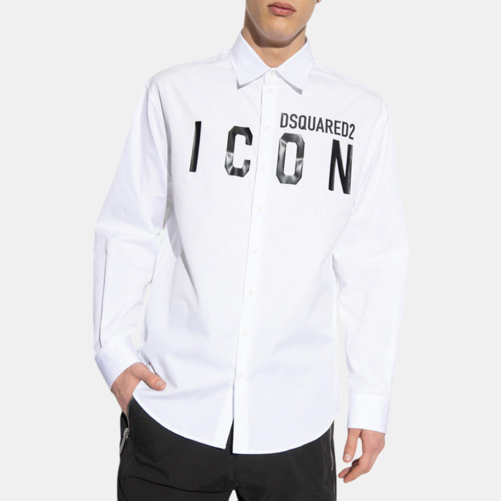 Мъжка бяла риза Dsquared2 Icon Men Shirt Front View