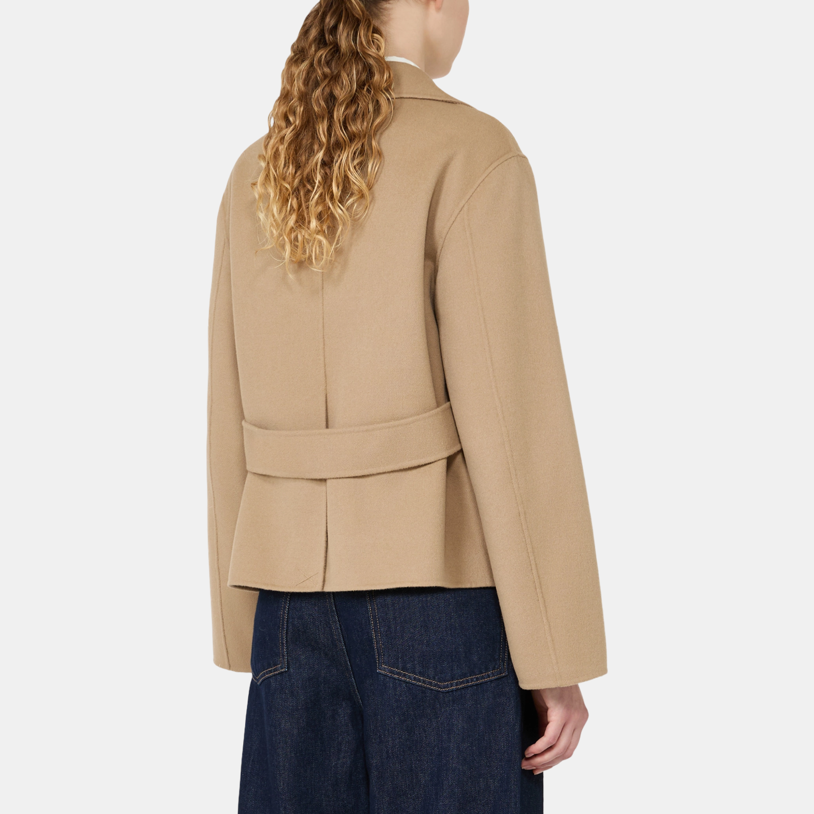 Max Mara Double Cropped Jacket WE5046026106063 CAMEL Back View