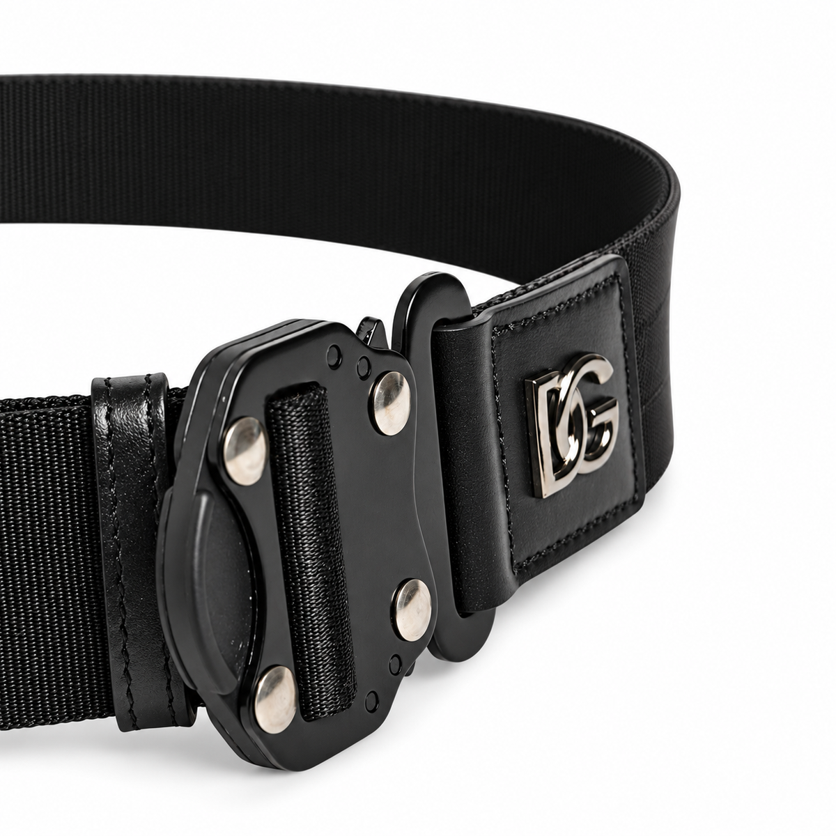 Dolce & Gabbana мъжки колан – Сериен номер: BC4726 AY998 – Страничен изглед – Близък план: Катарама