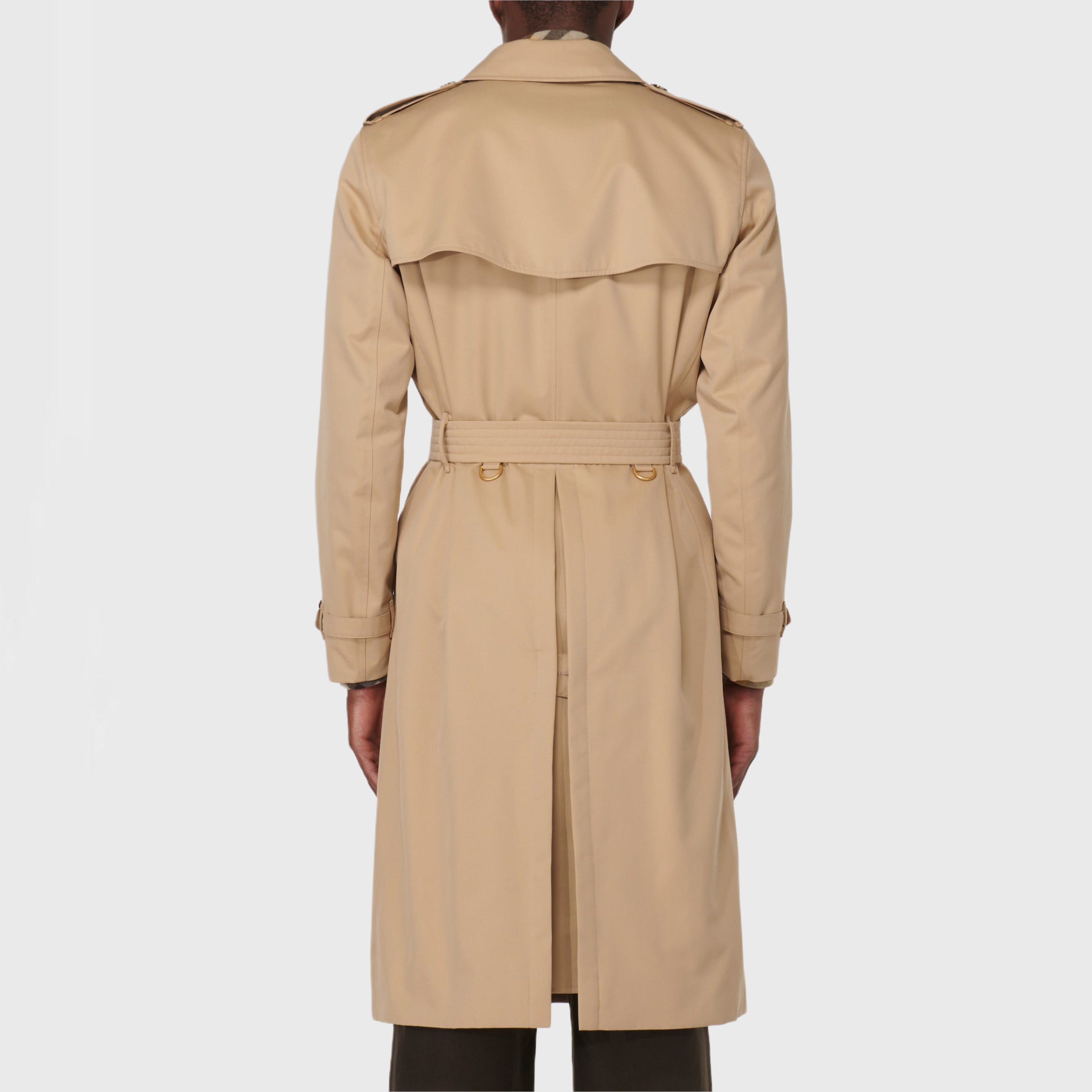 Мъжки луксозен тренчкот от 100 % памук в бежово Men’s cotton gabardine Kensington trench coat Burberry