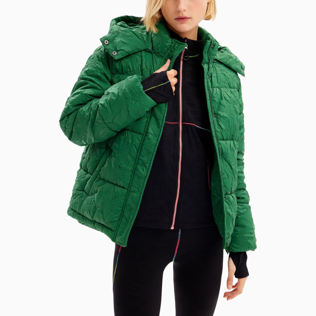 Дамско яке Desigual 23WWEW724014 в зелено размер XXL