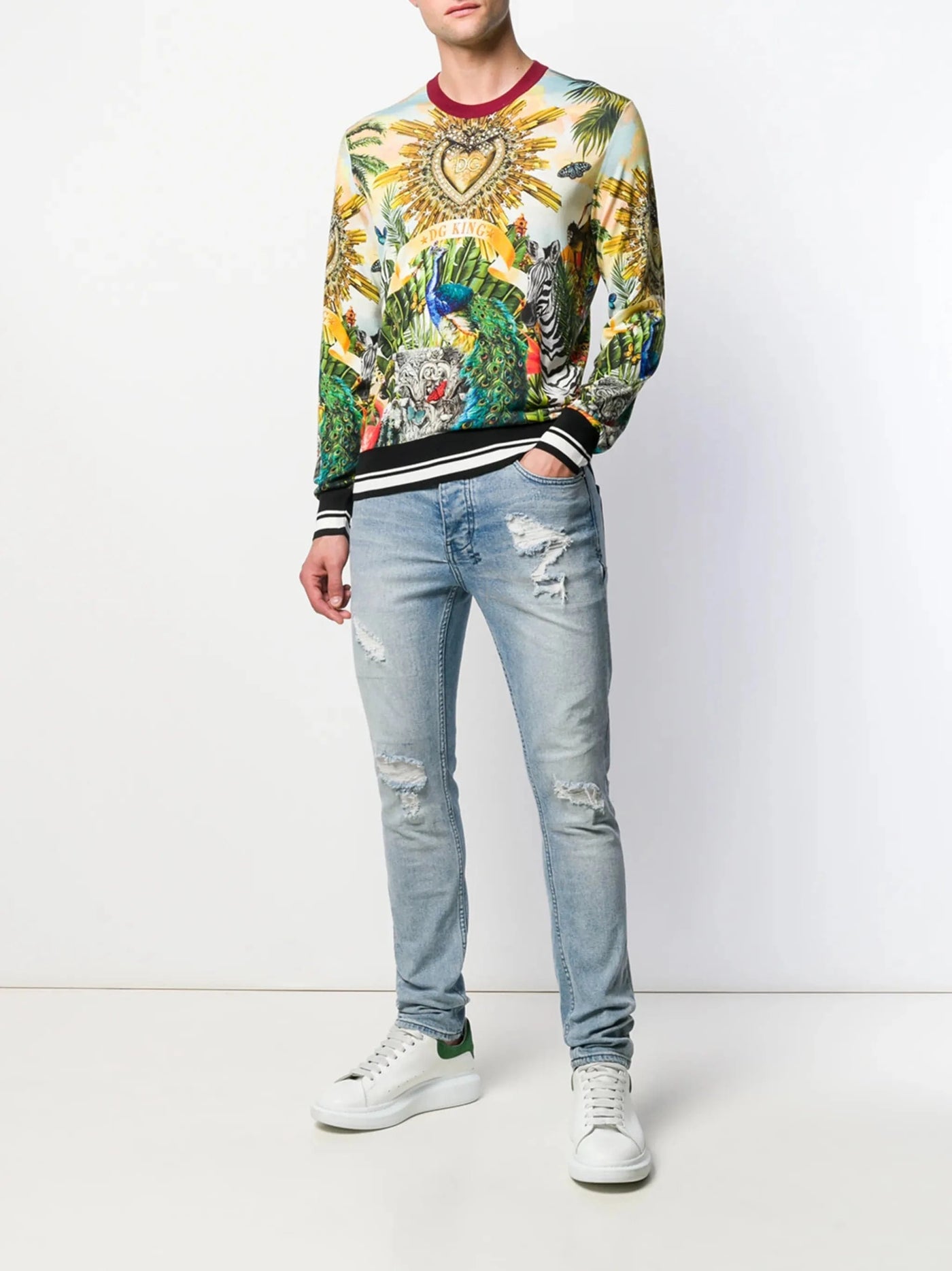 Мъжки копринен пуловер Men’s luxury silk sweater DOLCE & GABBANA GX550T JAHFH