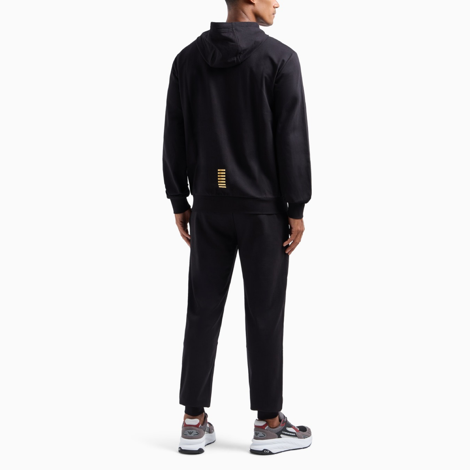 Мъжки черен спортен екип EA7 Emporio Armani Men Tracksuit 8NPV63 PJVRZ 0208 Back View