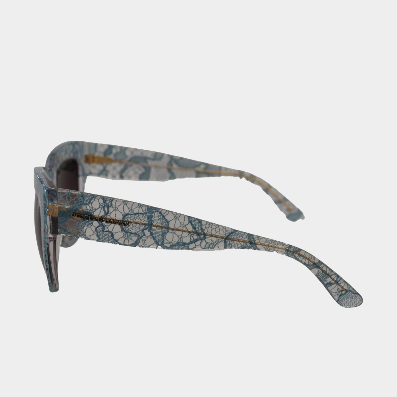 Dolce & Gabbana Elegant Lace Detail Blue Sunglasses DG4231 Side View