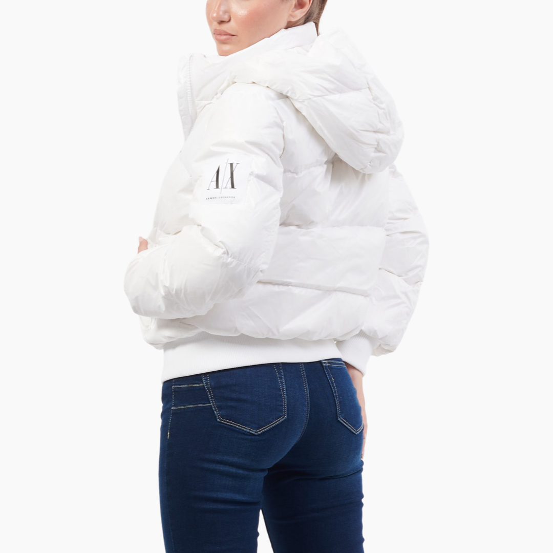 Дамско бяло пухено яке Armani Exchange XW000228 AF10860