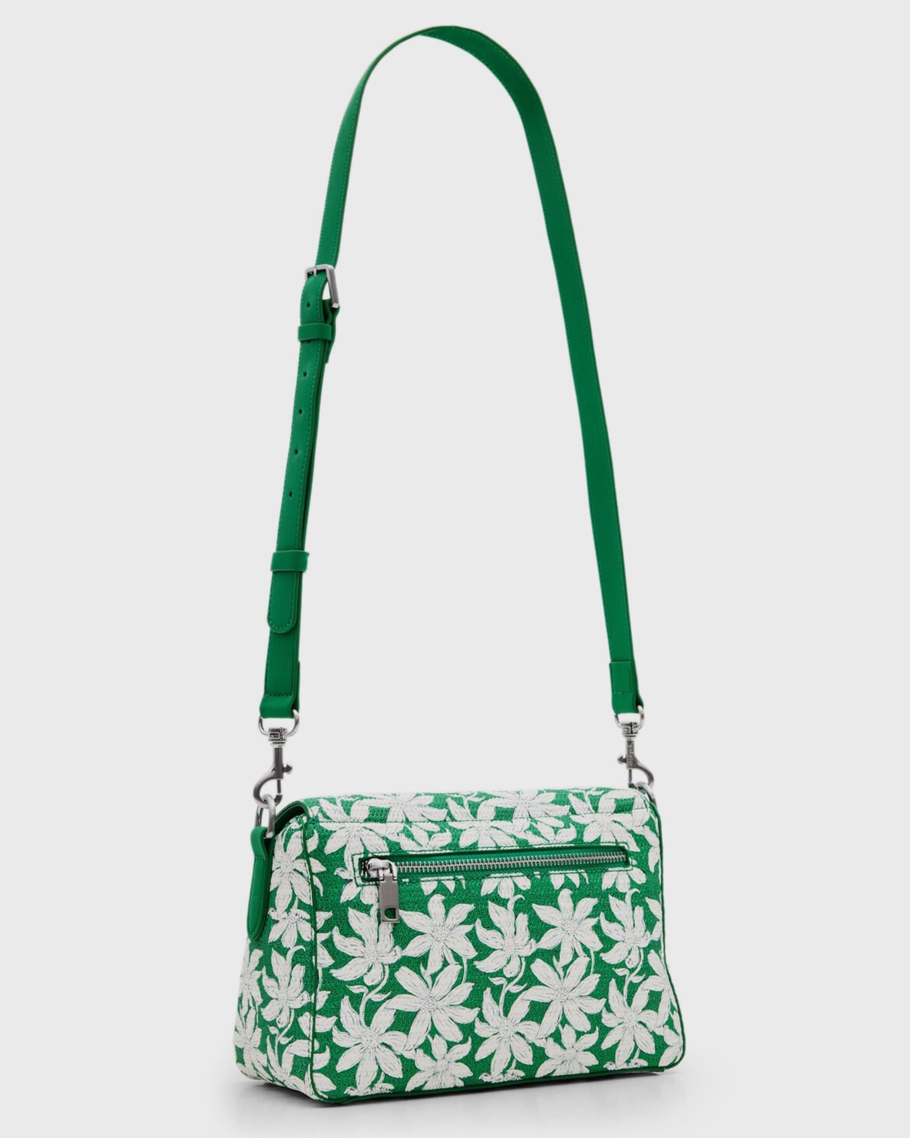 Дамска чанта за рамо с флорални мотиви Women’s S textured floral shoulder bag Desigual 24SAXP164014U Green