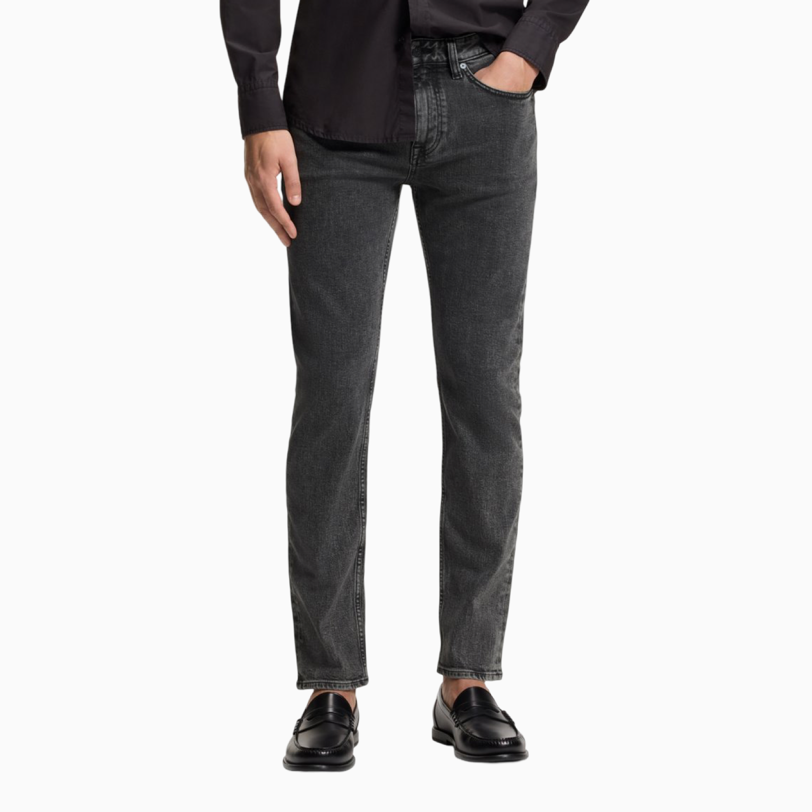 Мъжки сиви дънки Boss Men Jeans 50553402 Front View