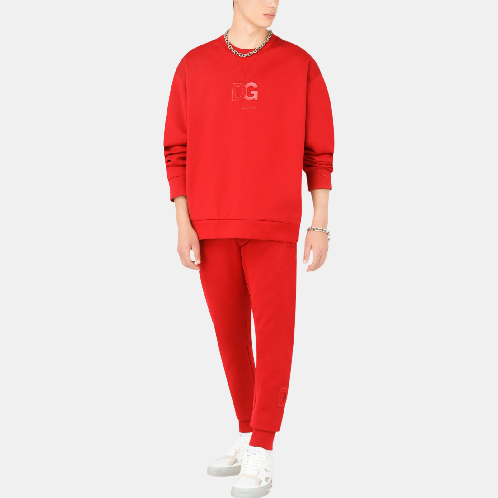 Dolce & Gabbana DG Logo Technical Cotton Men Sweatshirt Front View