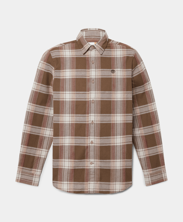 Мъжка памучна риза Men’s Herringbone Flannel Check Shirt Timberland TB0A42Y1BK2 Brown front view