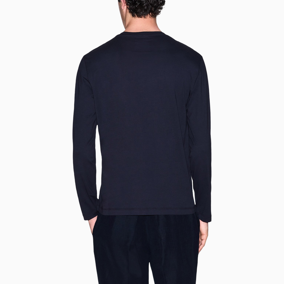 Мъжка синя блуза Armani Exchange Men Long Sleeve T-shirt XM000364 AF12308 UB101 Back View