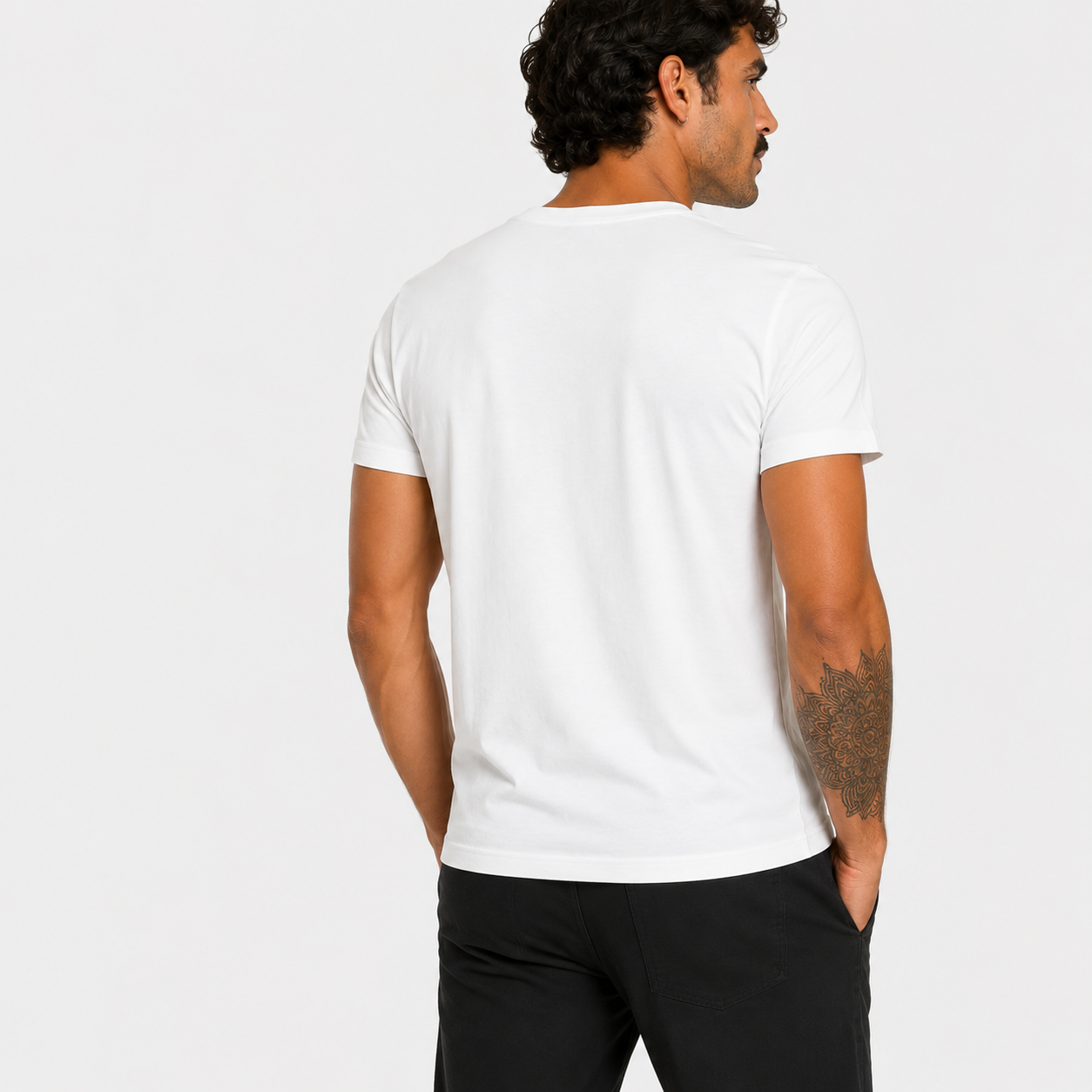 Мъжка бяла тениска Cavalli Class Men T-shirt QXT63AJD060 00053 Back View