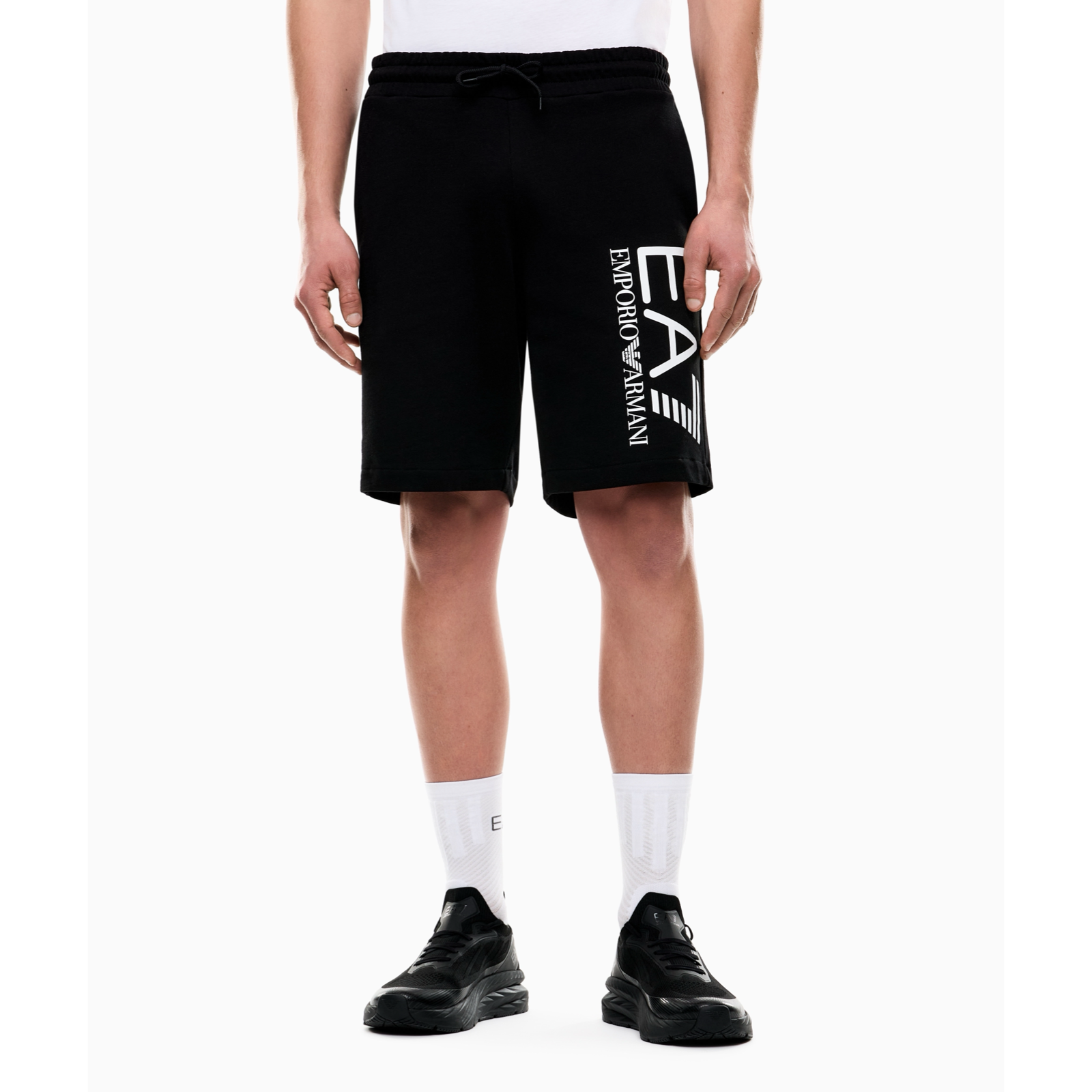 Мъжки черни къси панталони EA7 Emporio Armani Men Shorts 7M001414 AF22266 UC001 Front View