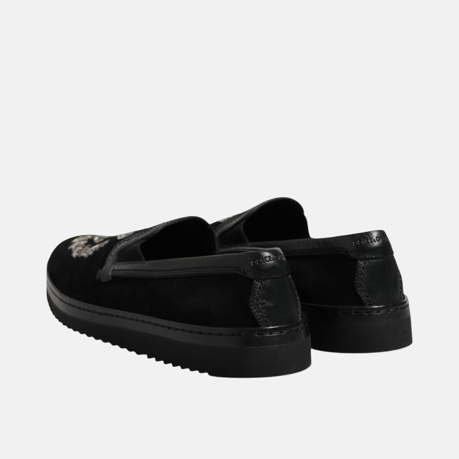 Мъжки мокасини Dolce & Gabbana Embroidered Crown Men Loafers Heel View
