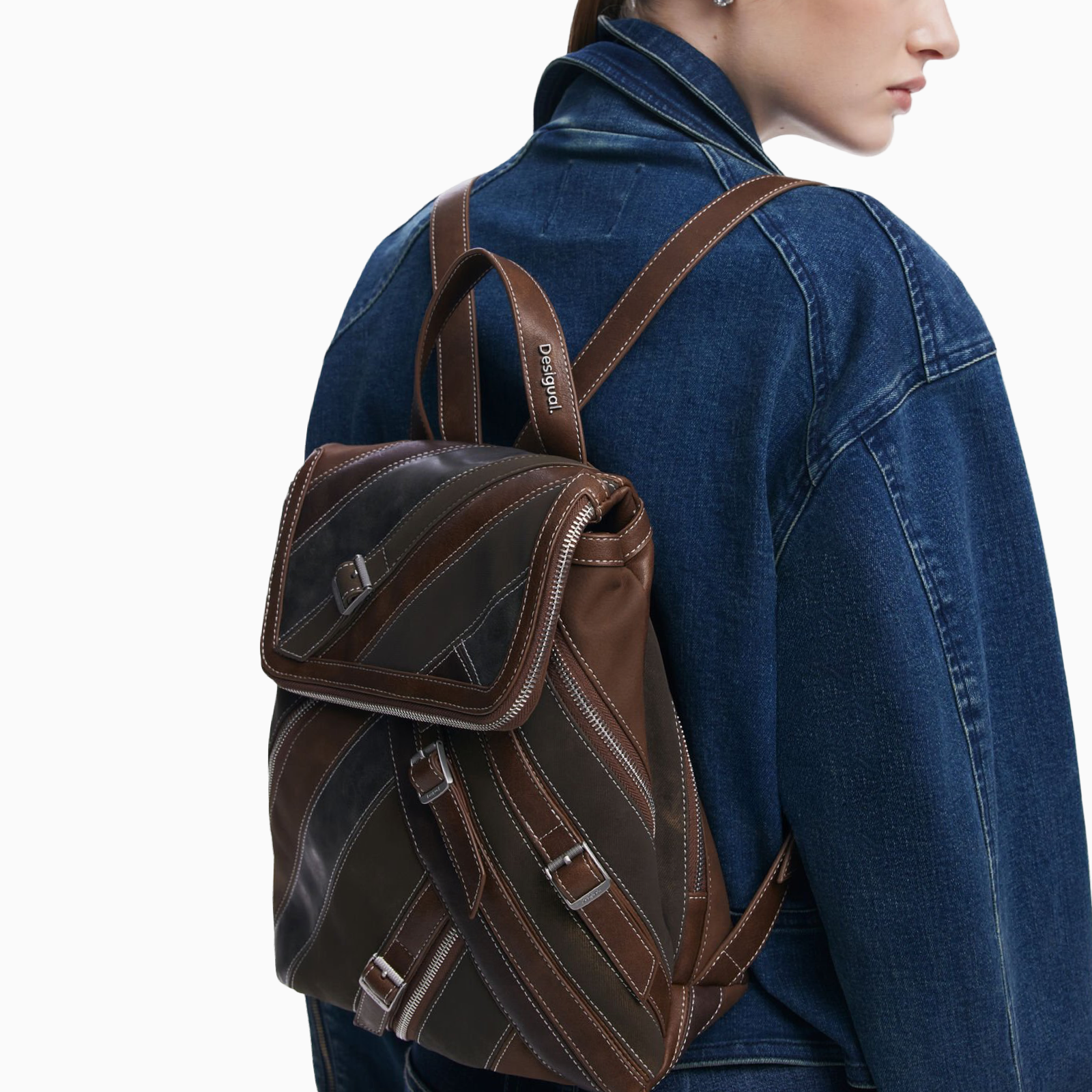 Дамска кафява раница Desigual Women Rucksack 25WAKP26 6075U Model View