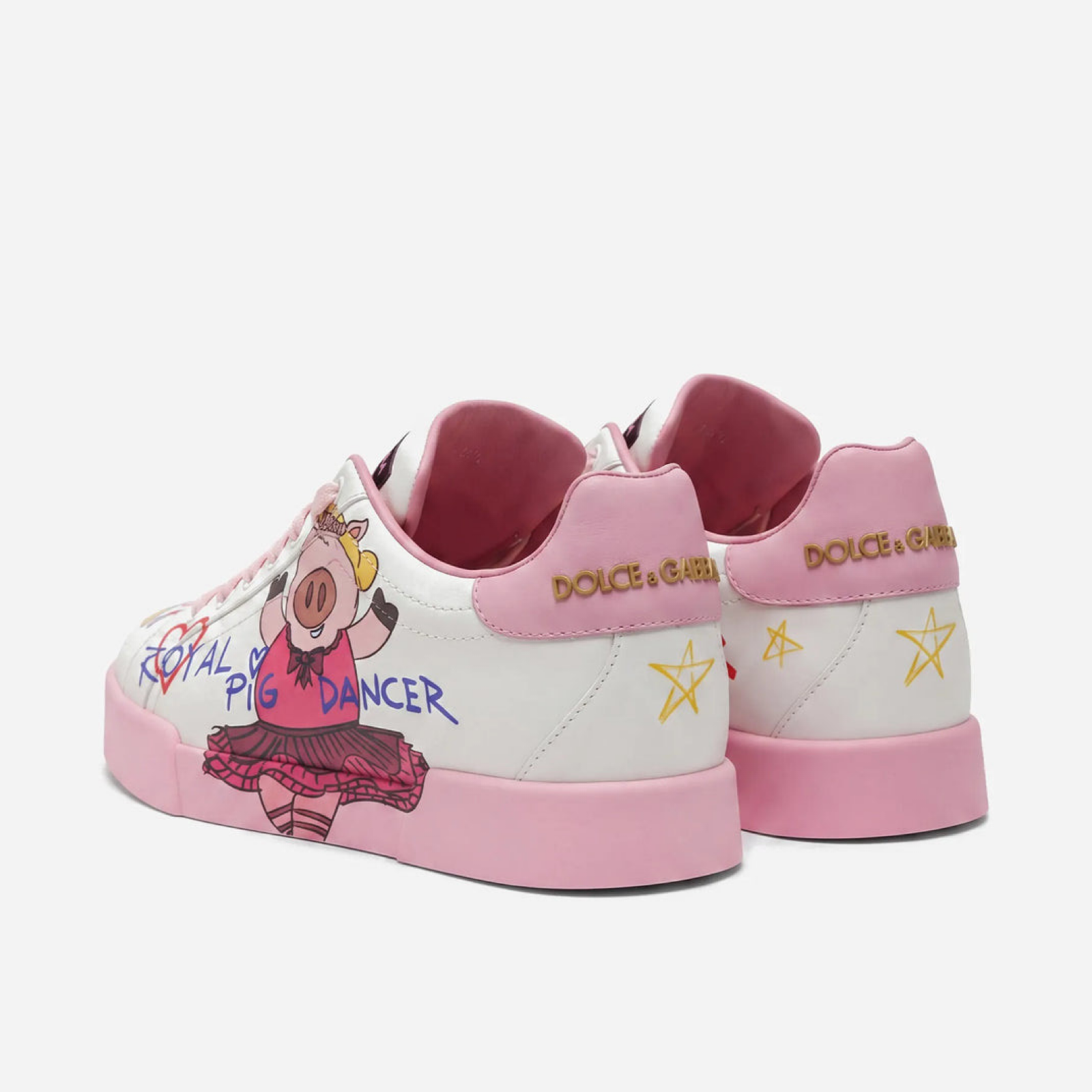 Dolce & Gabbana Portofino Royal Pig Sneakers Heel View