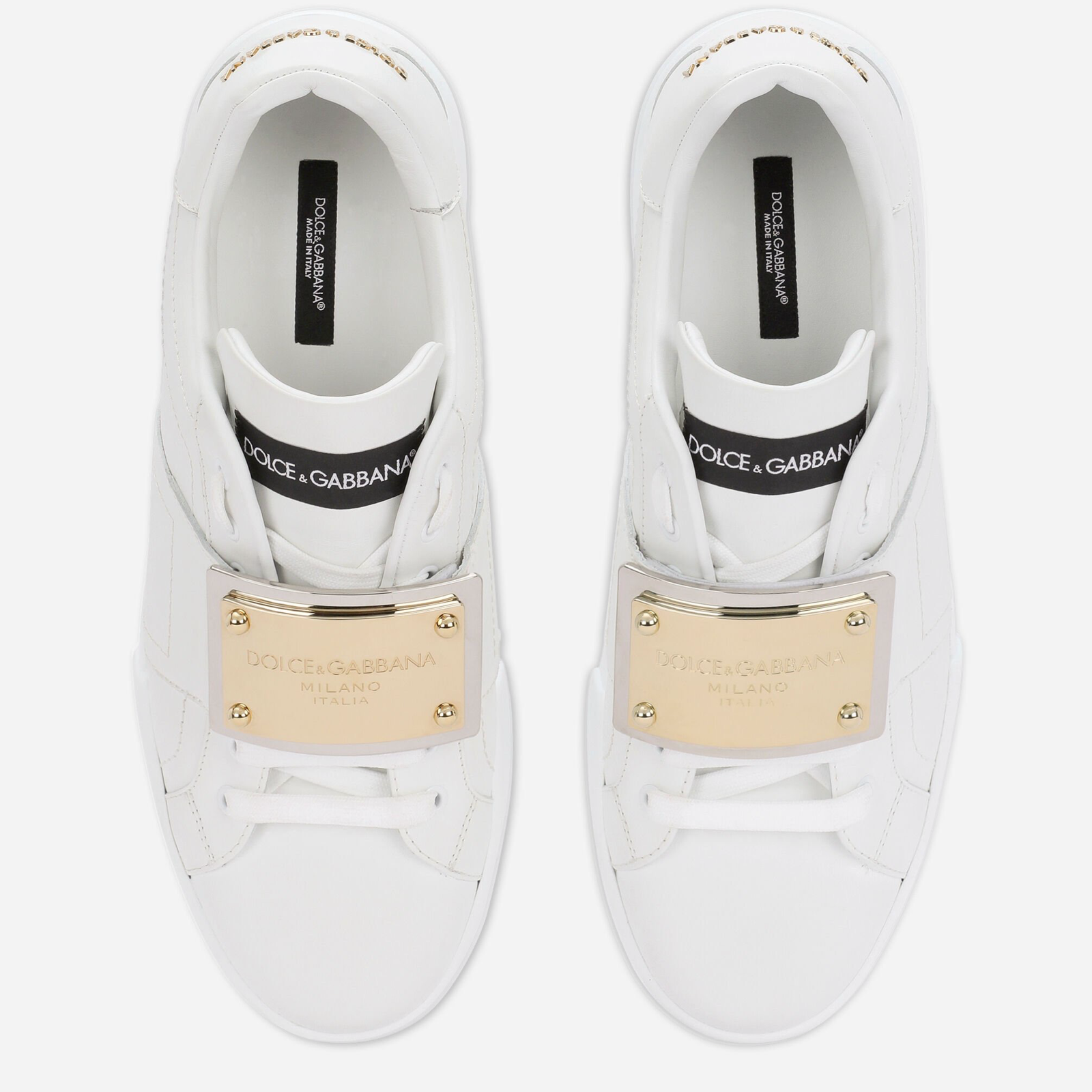Dolce & Gabbana Portofino Logo Plaque Men Sneakers Top View