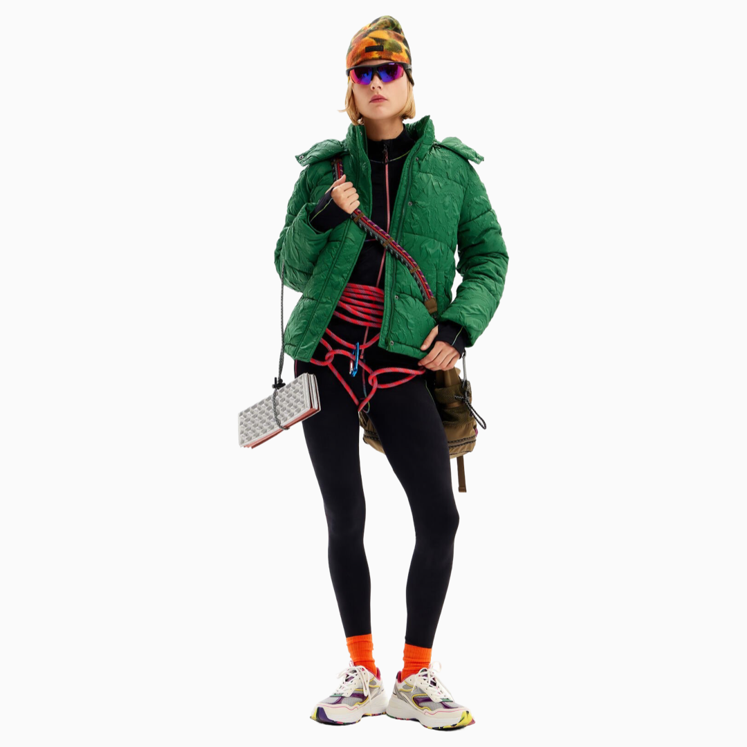 Дамско яке Desigual 23WWEW724014 в зелено размер XXL