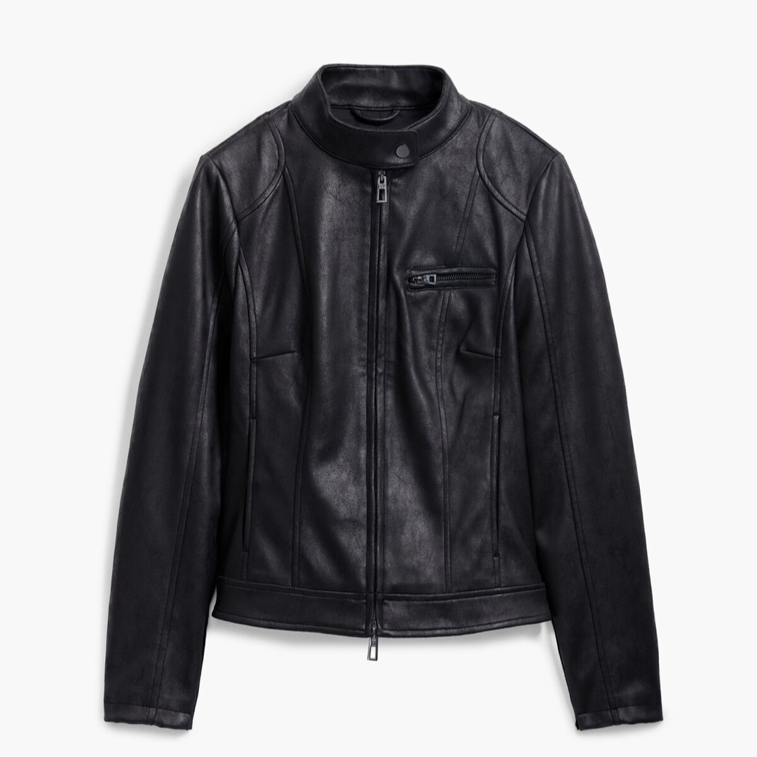 Дамско черно кожено яке Desigual 25SWEW46