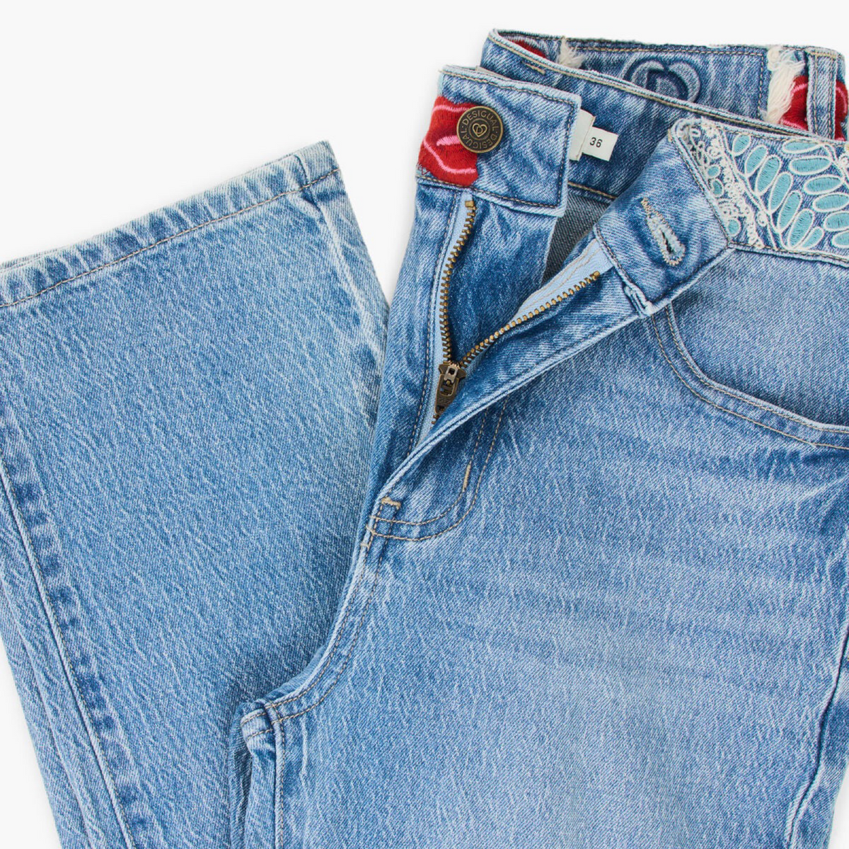 Дамски дънки Desigual Women Jeans 26WWDD06 5053 Close-Up