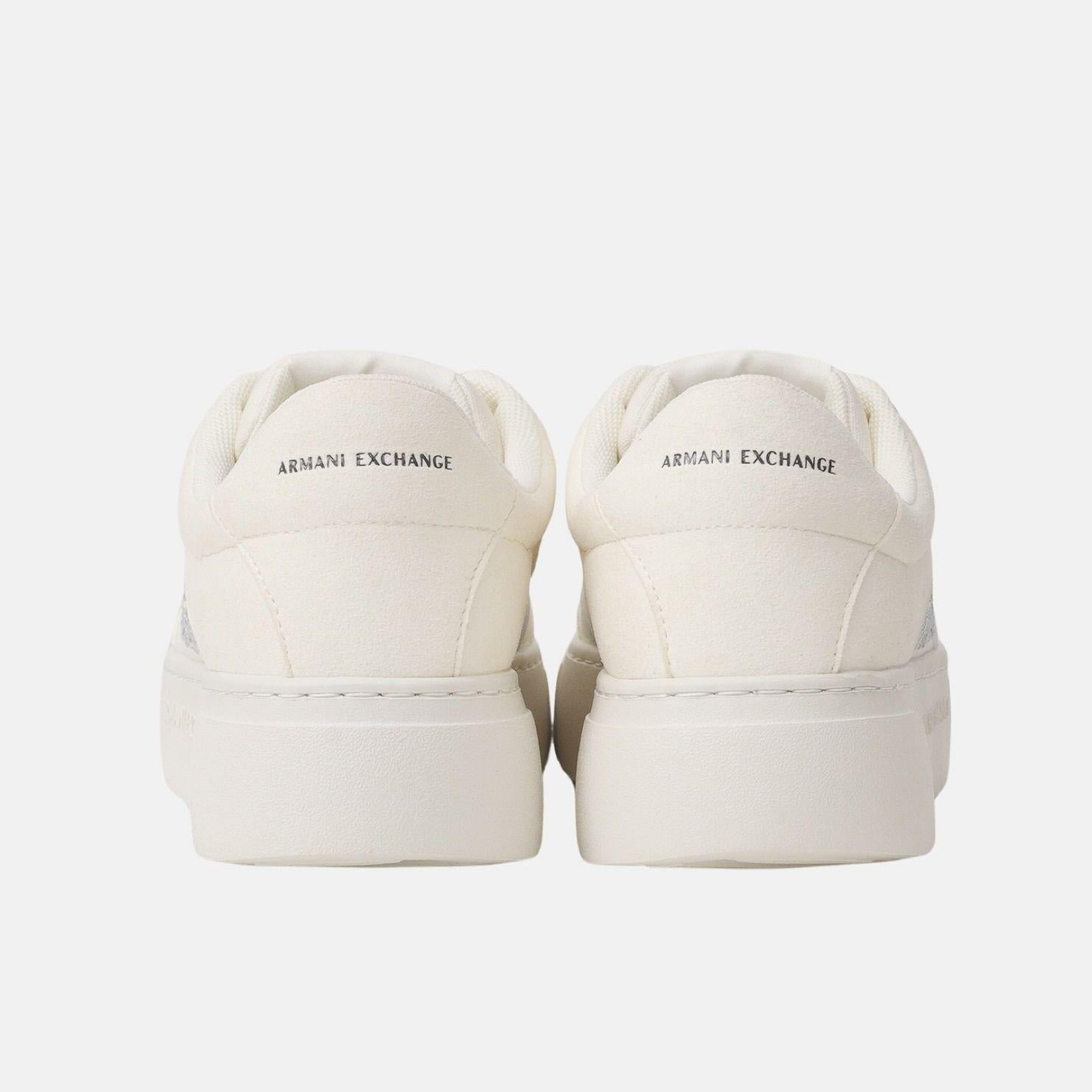 Дамски бели кецове Armani Exchange Women Sneakers XW002788 AF23057 U0011 Heel View