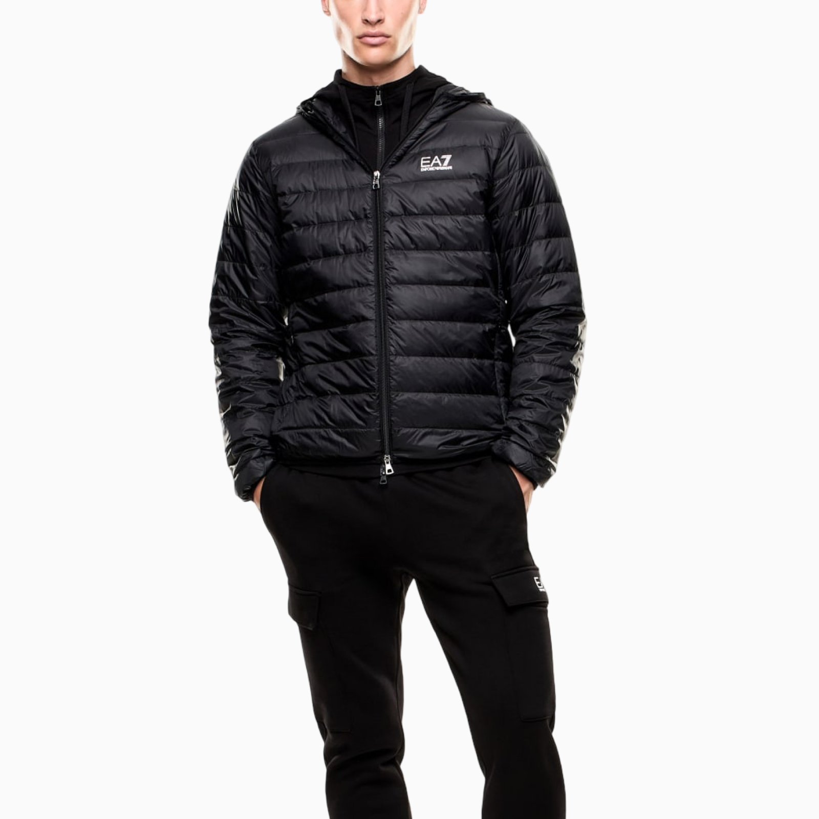 Мъжко черно яке EA7 Emporio Armani Men Jacket 8NPB24 PNGPZ Front View