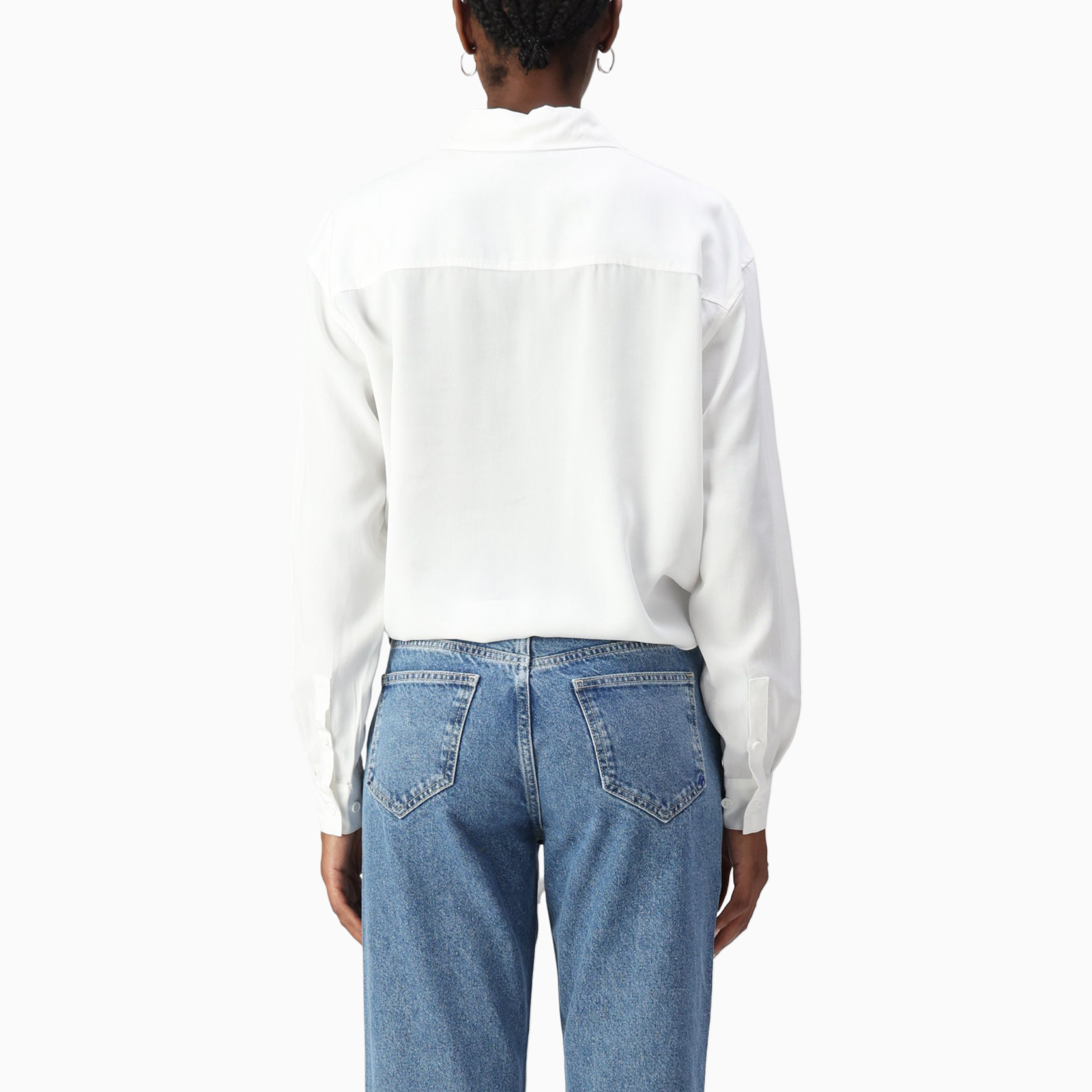 Дамска бяла риза Karl Lagerfeld Jeans Women Shirt B1W11026 100 Back View