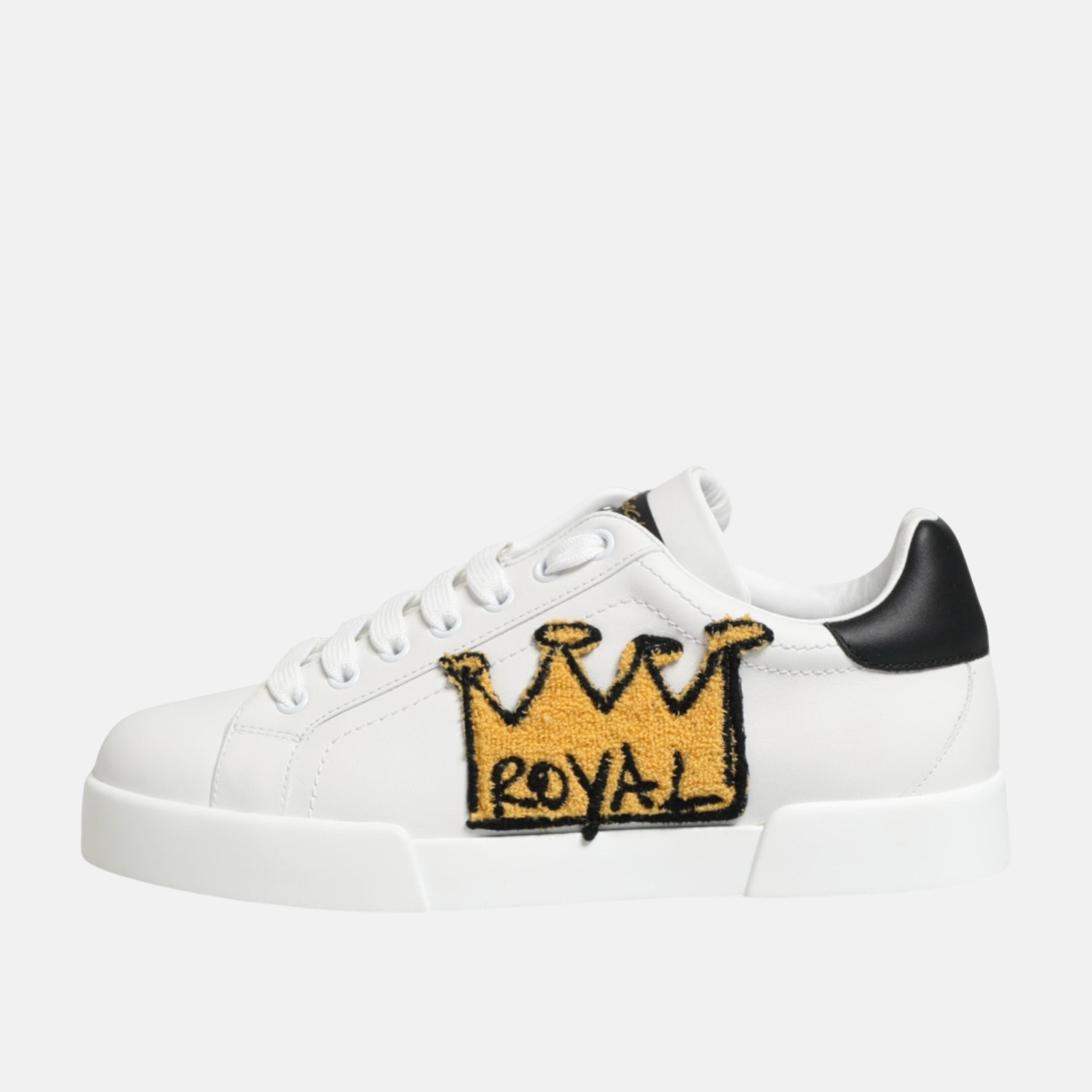 Dolce & Gabbana Portofino Crown Patch Women Sneakers Lateral View