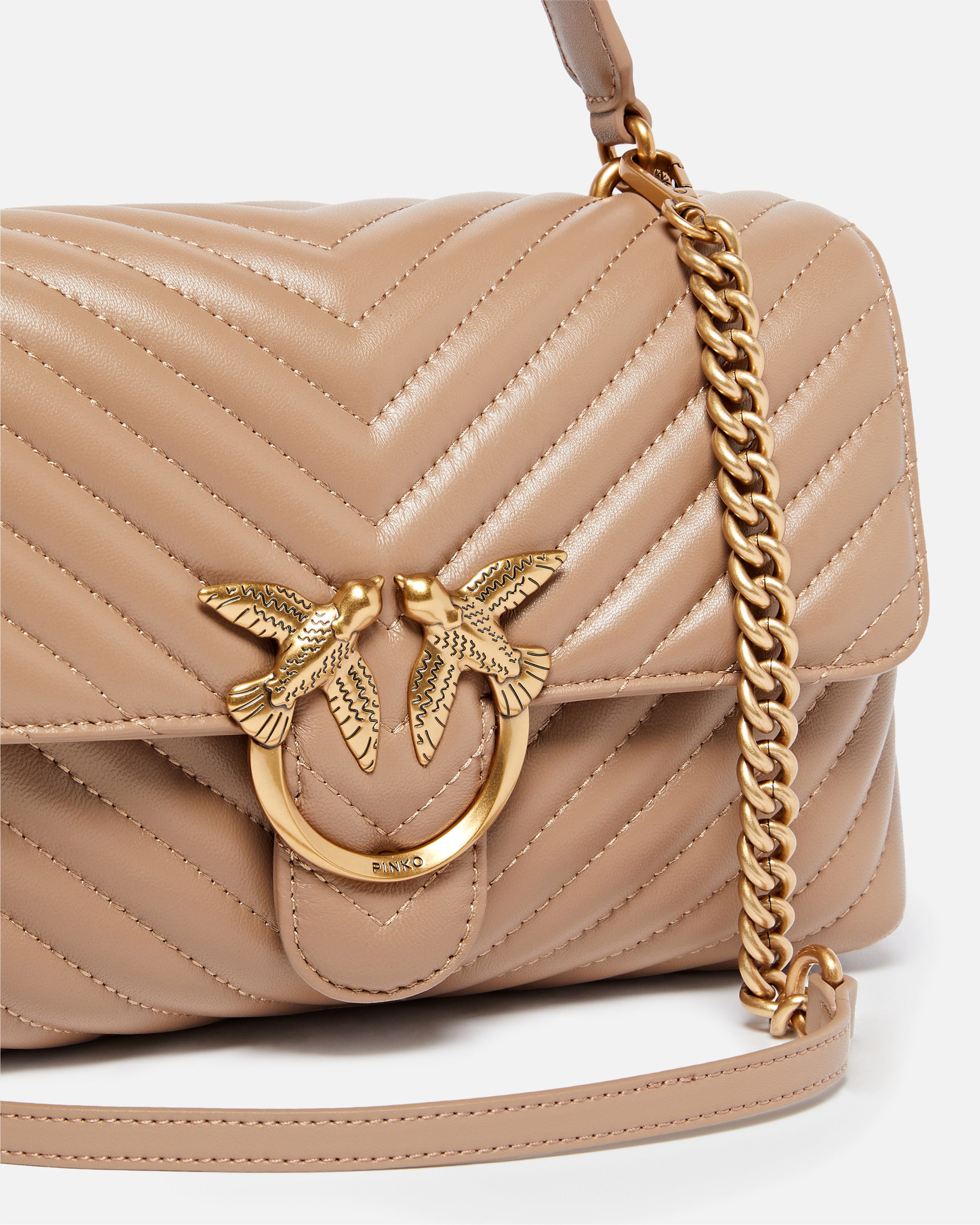 Дамска чанта Women’s Classic Lady Love Bag Puff Chevron 100044A0GKD01Q Brown logo view