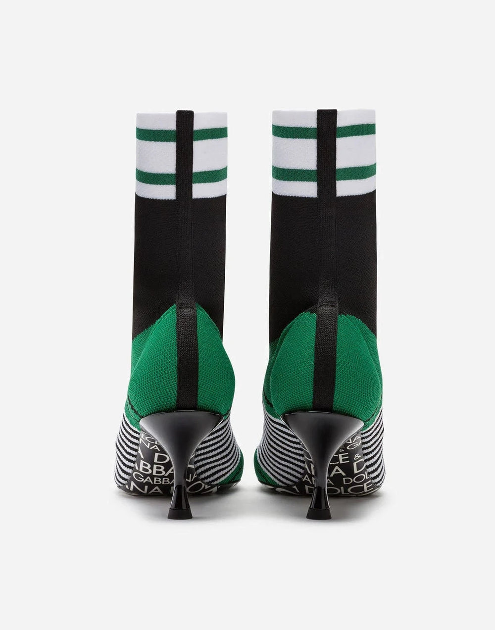 Дамски боти на токчета тип чорап Women’s sock style ankle boots DOLCE & GABBANA heels view