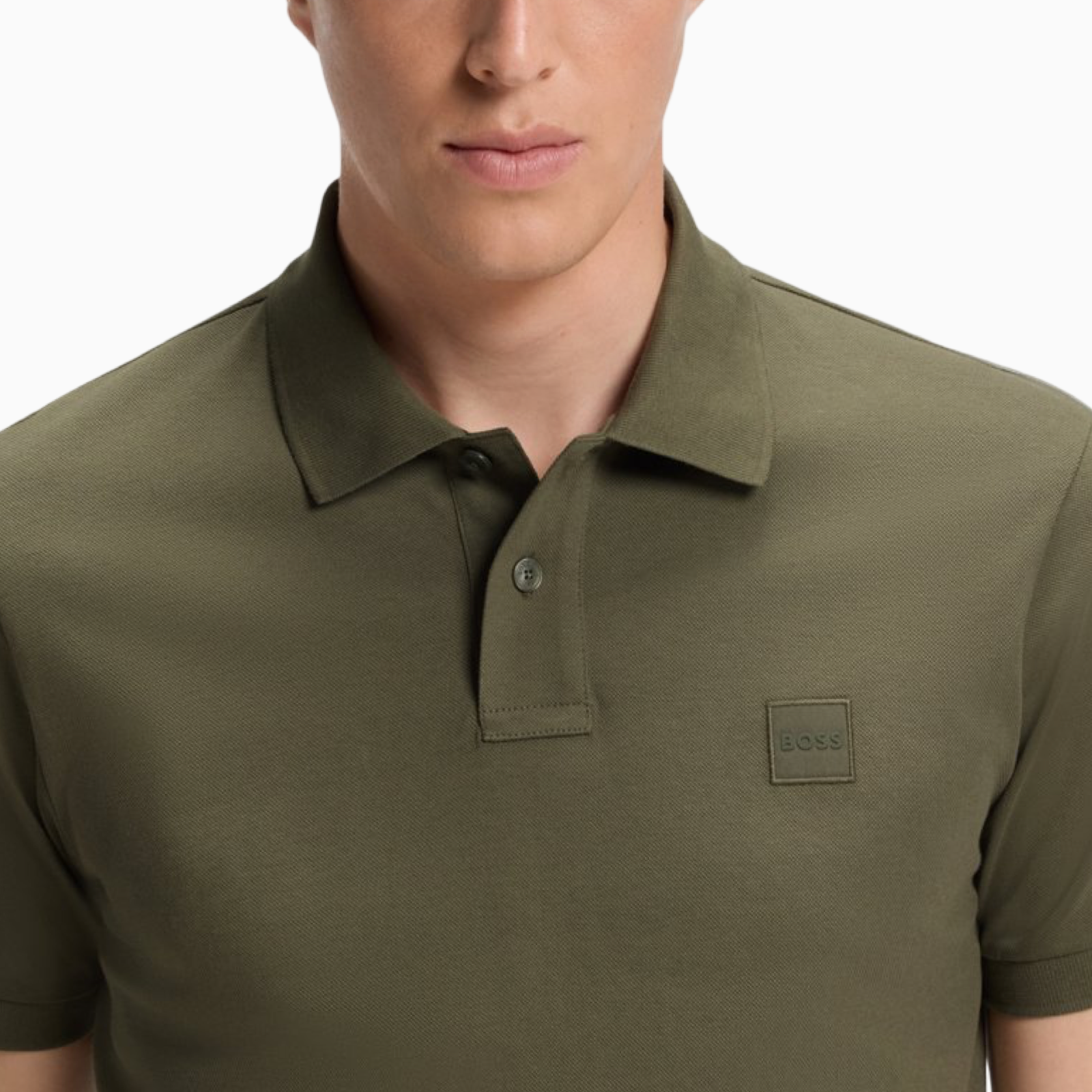 Мъжка зелена поло тениска Boss Men Polo 50507803 325 Close-Up