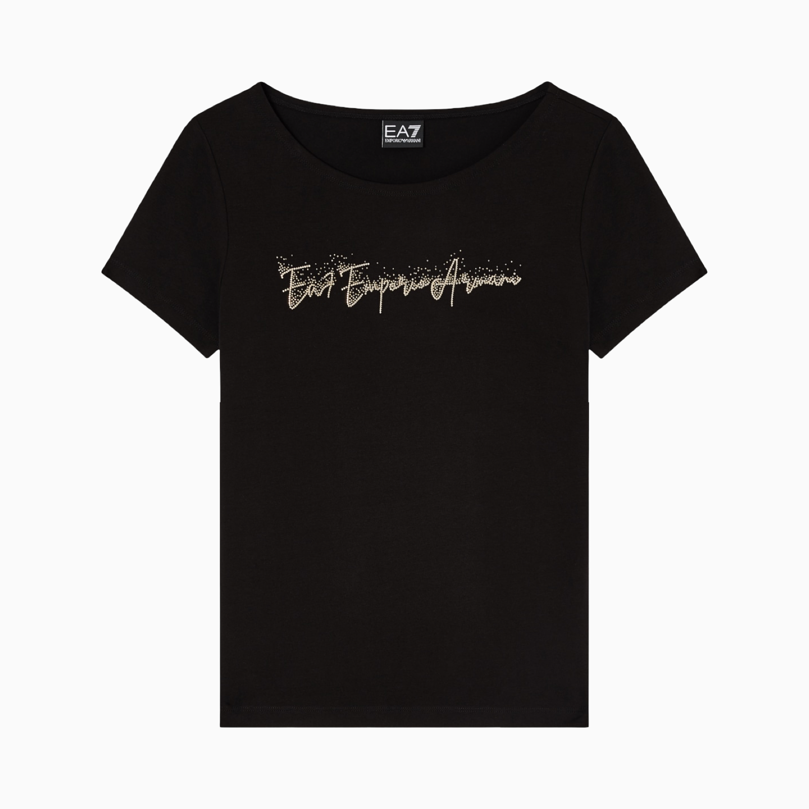 Дамска черна тениска EA7 Emporio Armani Women T-shirt 7W000978 AF10373 UC001 Front View