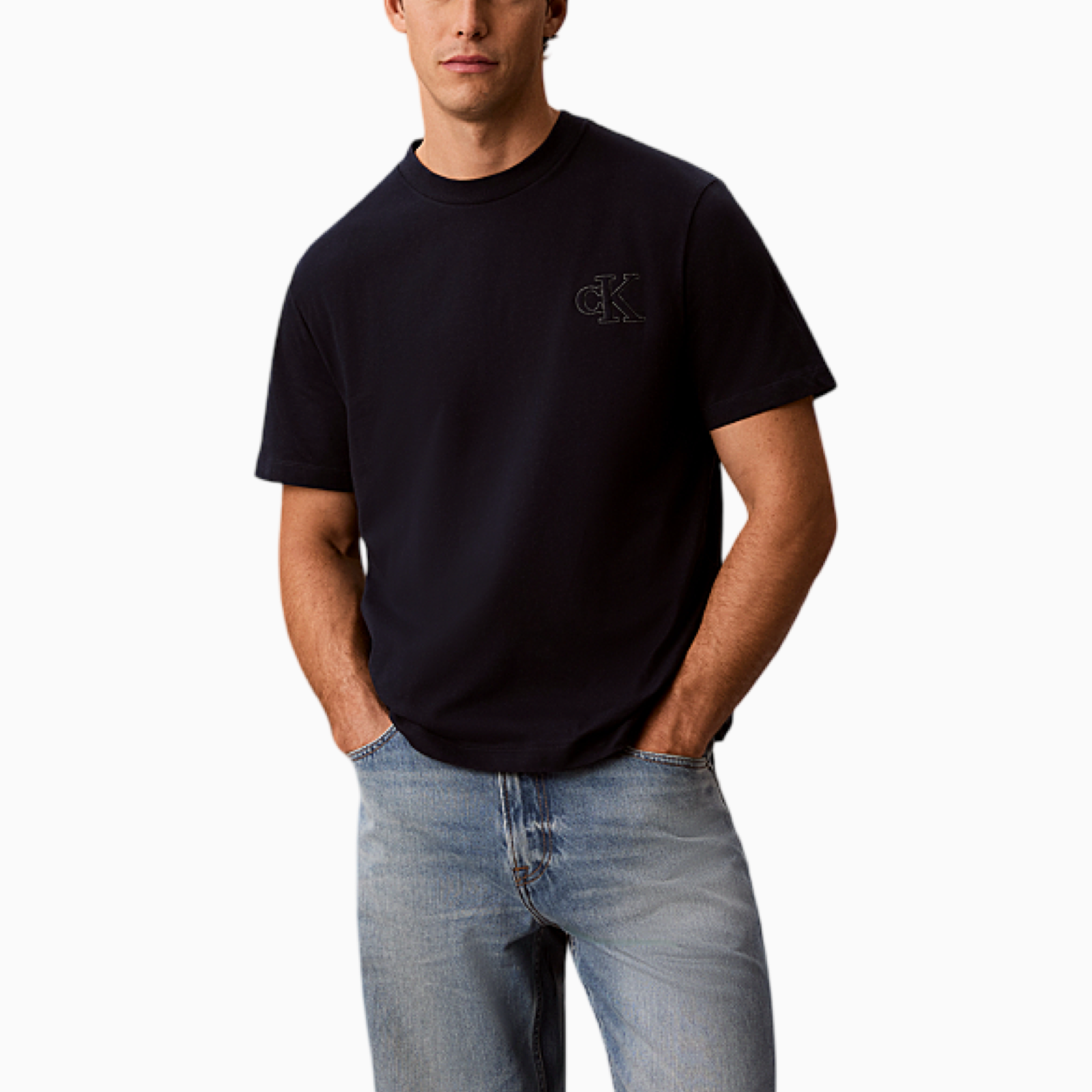 Мъжка черна тениска Calvin Klein Jeans Women T-shirt LV04RG220G UB1 Front View