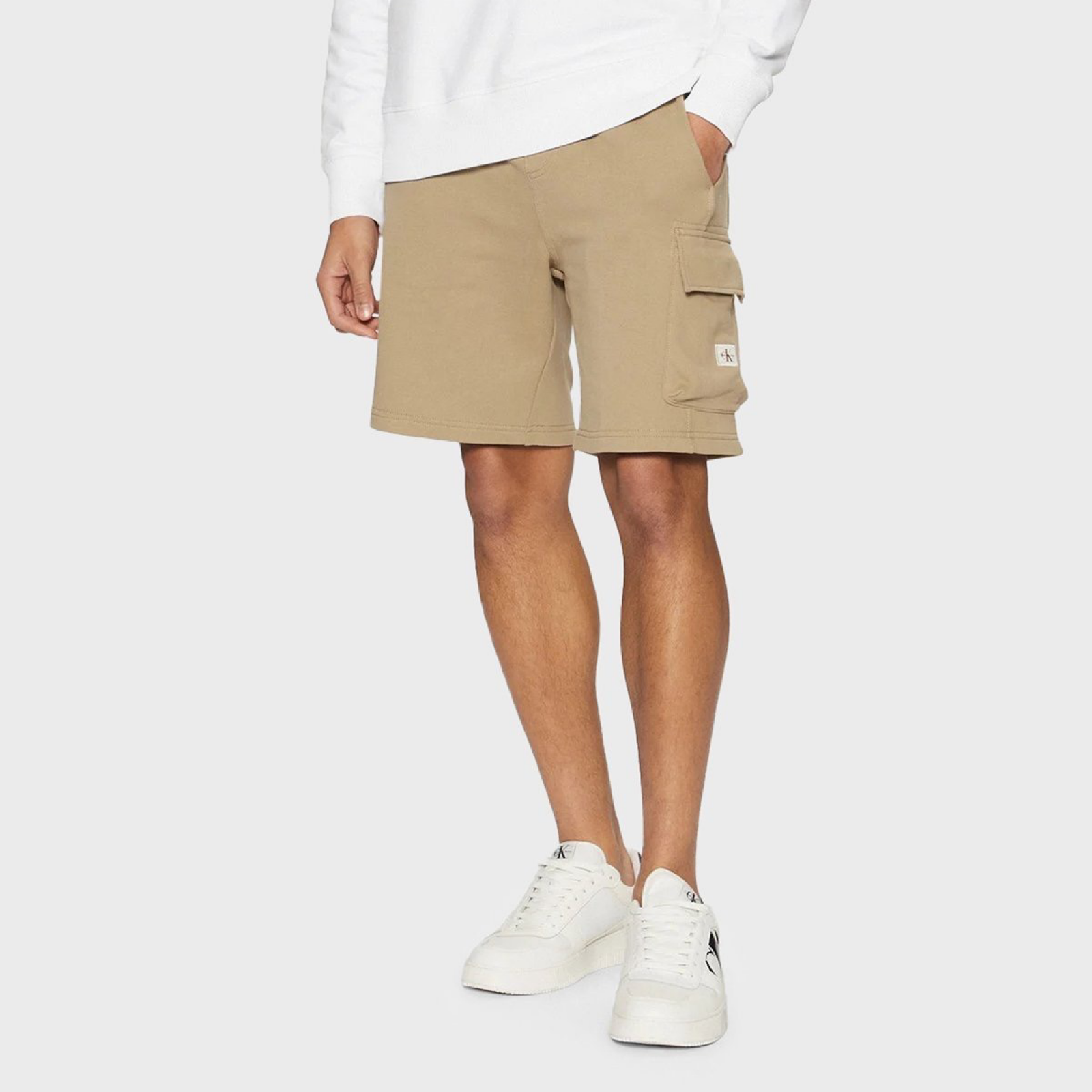 Мъжки бежови къси панталони Calvin Klein Jeans Men Shorts J30J327284 HI0 Front View