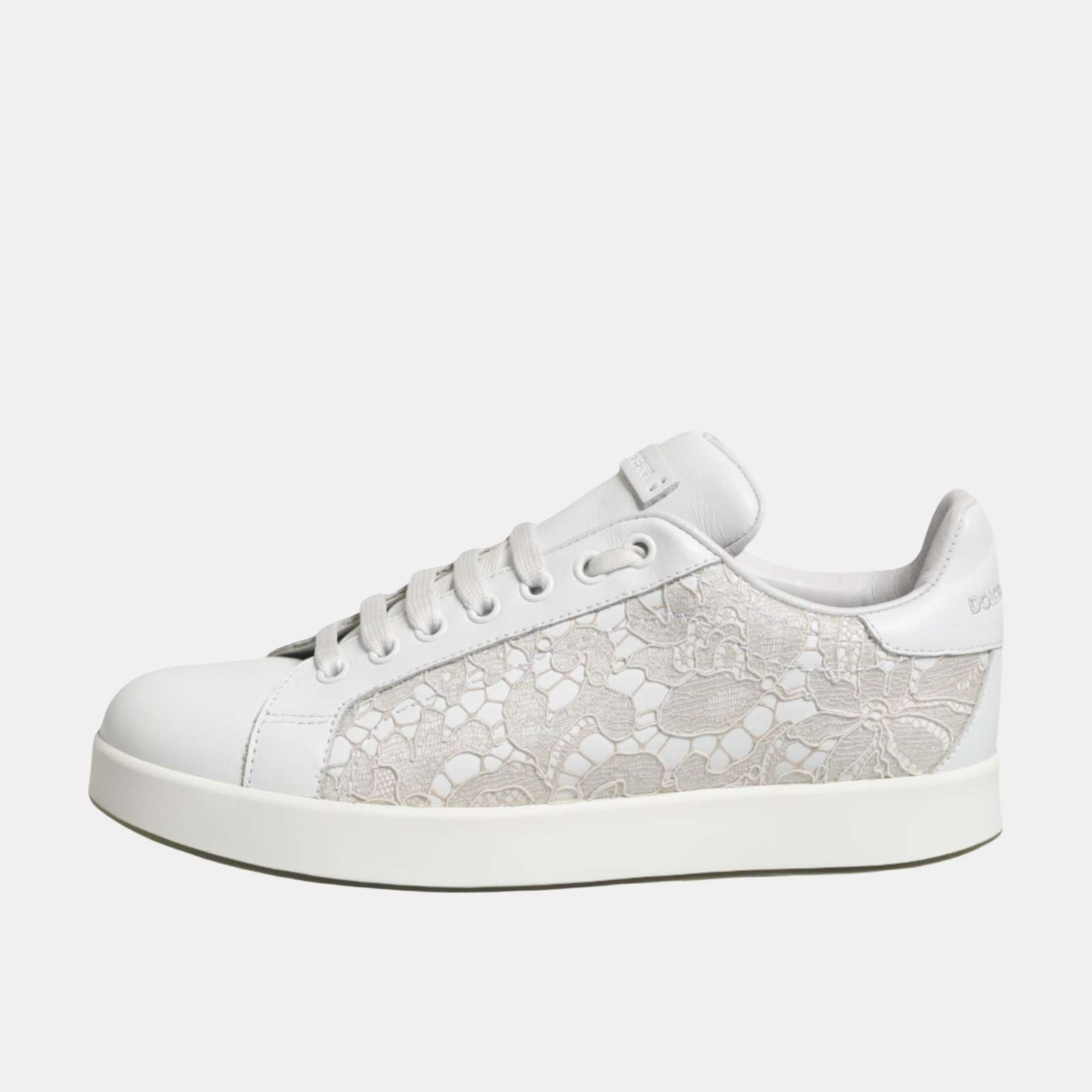 Dolce & Gabbana Lace Insert Portofino Women Sneakers Medial View