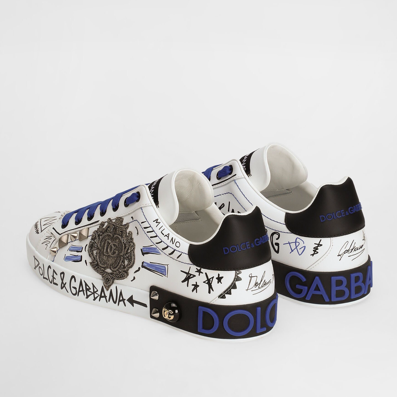 Dolce & Gabbana Portofino Logo Patch Men Sneakers CS1772 AH4948 T827 Heel View