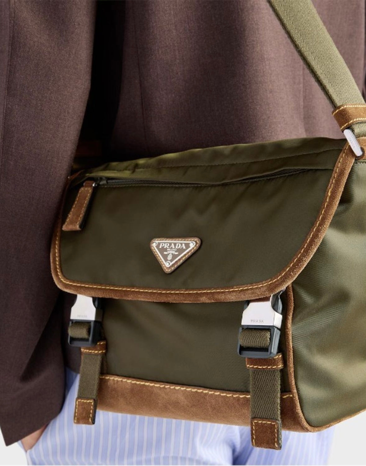 Prada Re-Nylon and Leather Shoulder Bag