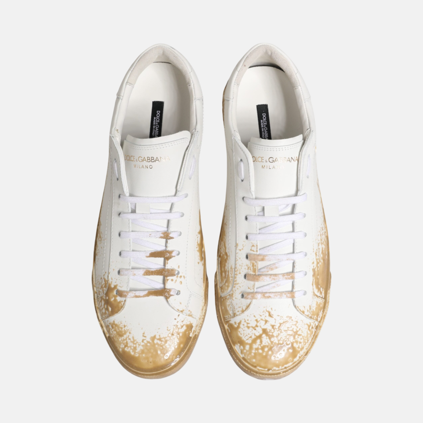 Dolce & Gabbana Portofino Paint Effect Men Sneakers CS2203 AO485 8S169 Top View