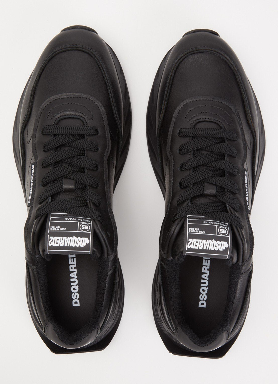 Мъжки кожени маратонки Men’s sneakers Dsquared2 Sprinter SNM040135605520 2124 Black top view