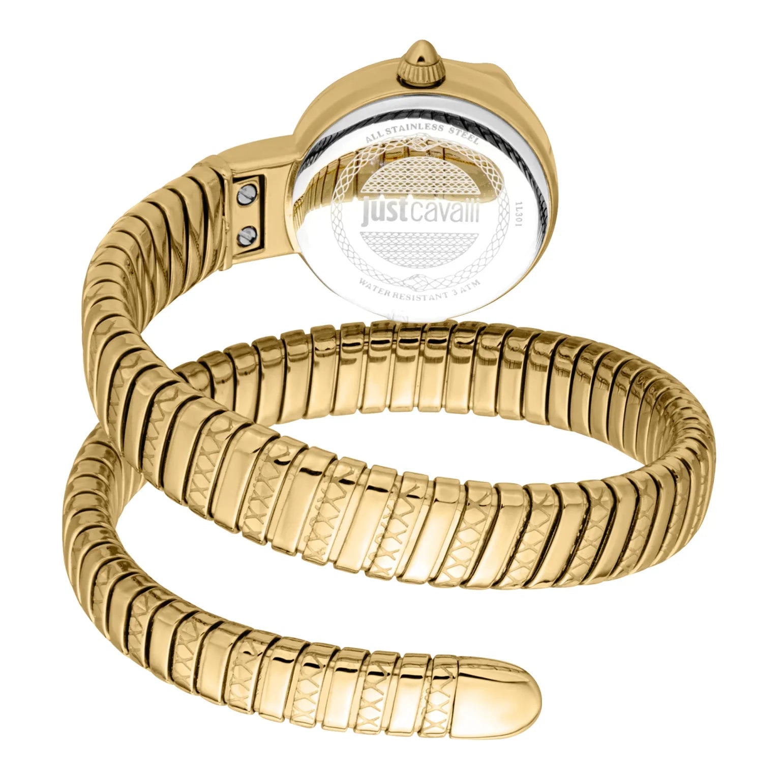 Дамски часовник Women’s watch Just Cavalli Signature Snake Cerchio JC1L301M0025 Yellow Gold/Silver Grey