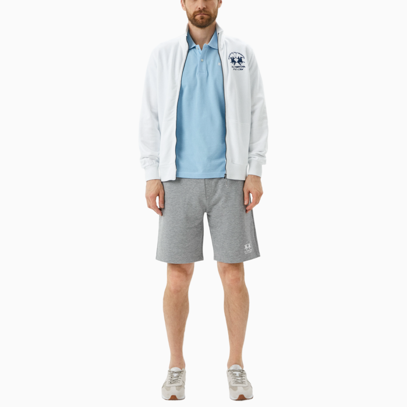 Мъжки бял суичър La Martina Men Sweatshirt XMF005FP059 Front View