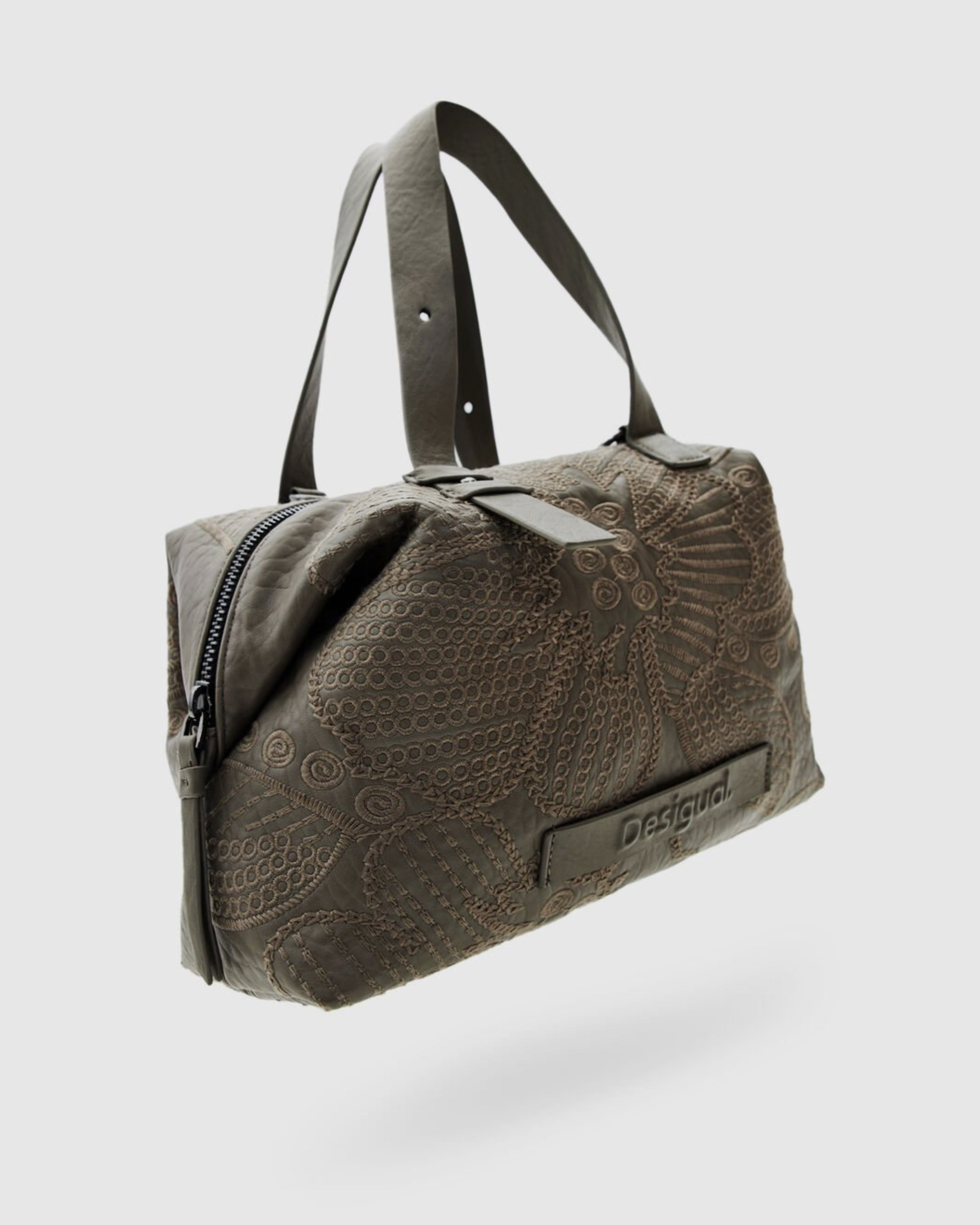 Дамска чанта Women’s floral embroidery shoulder bag Desigual 23WAXP18 2022U Olive green