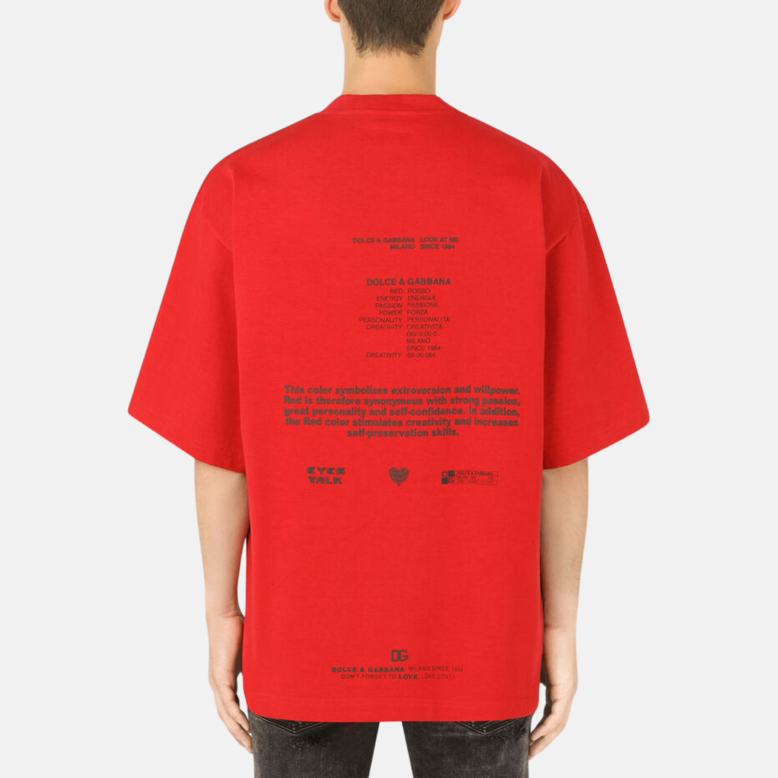 Мъжка червена тениска Dolce & Gabbana DG Eye Men T-shirt