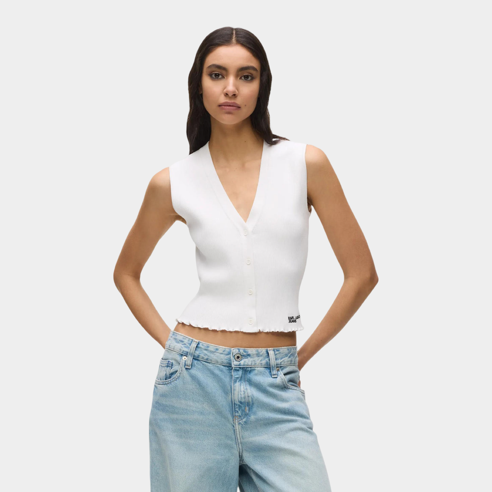 Дамски топ Karl Lagerfeld Jeans Women Top B2W18024 100 Front View