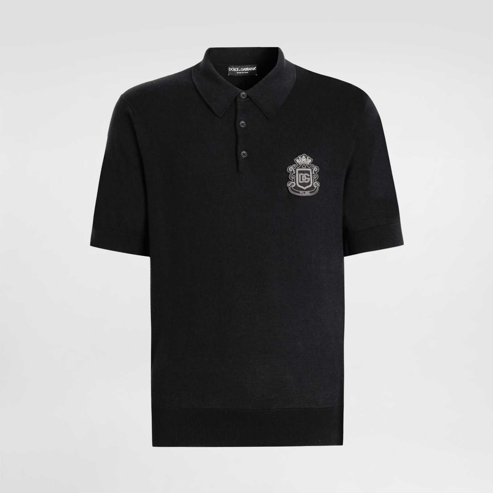Dolce & Gabbana Black Cotton Polo Shirt GXZ02ZJBCIUN0000 Front View