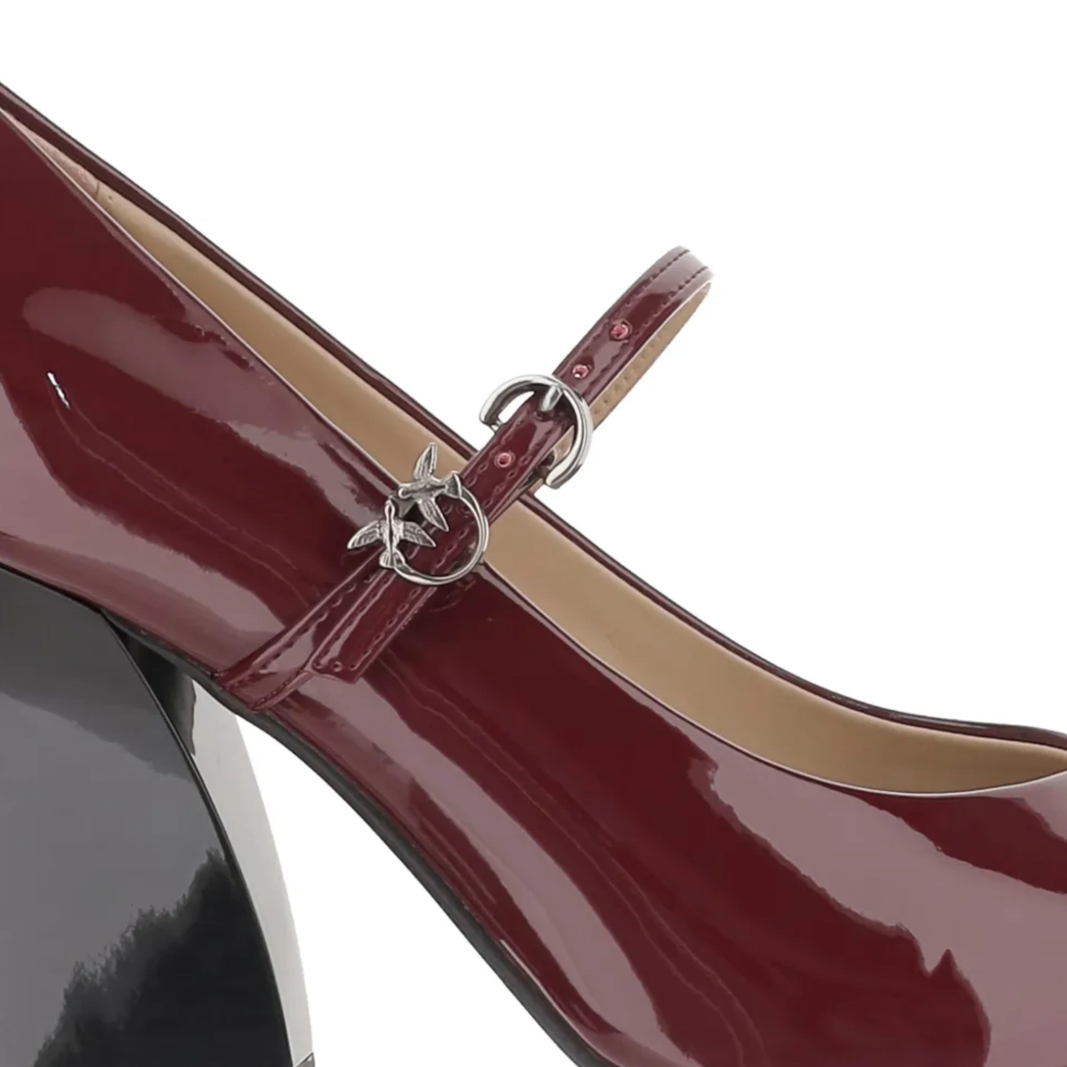Дамски обувки на токчета Women’s shiny heels PINKO Viola SD0415E002P61 Burgundy 8 cm detail view