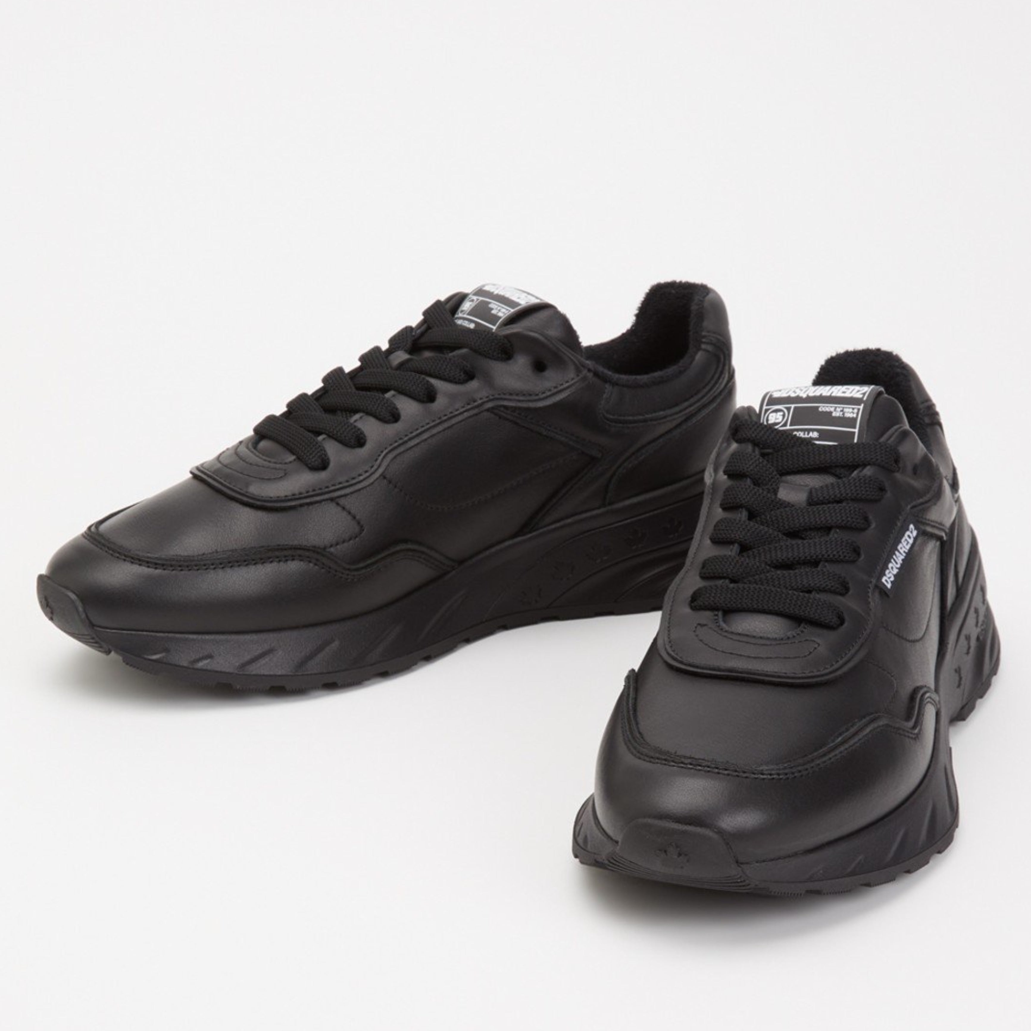 Мъжки кожени маратонки Men’s sneakers Dsquared2 Sprinter SNM040135605520 2124 Black front view