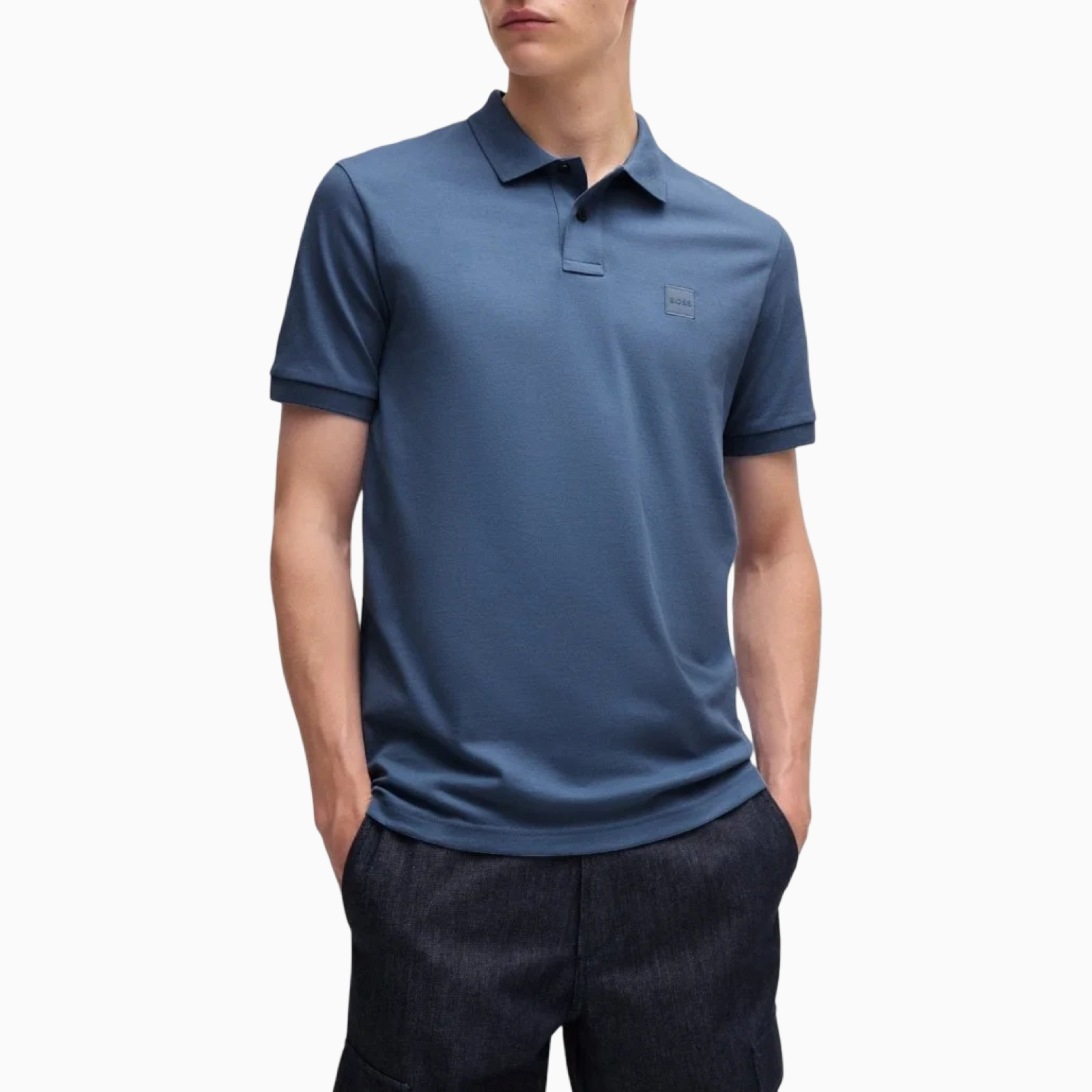 Мъжка синя поло тениска Boss Passenger Men Polo 50507803 466 Front View