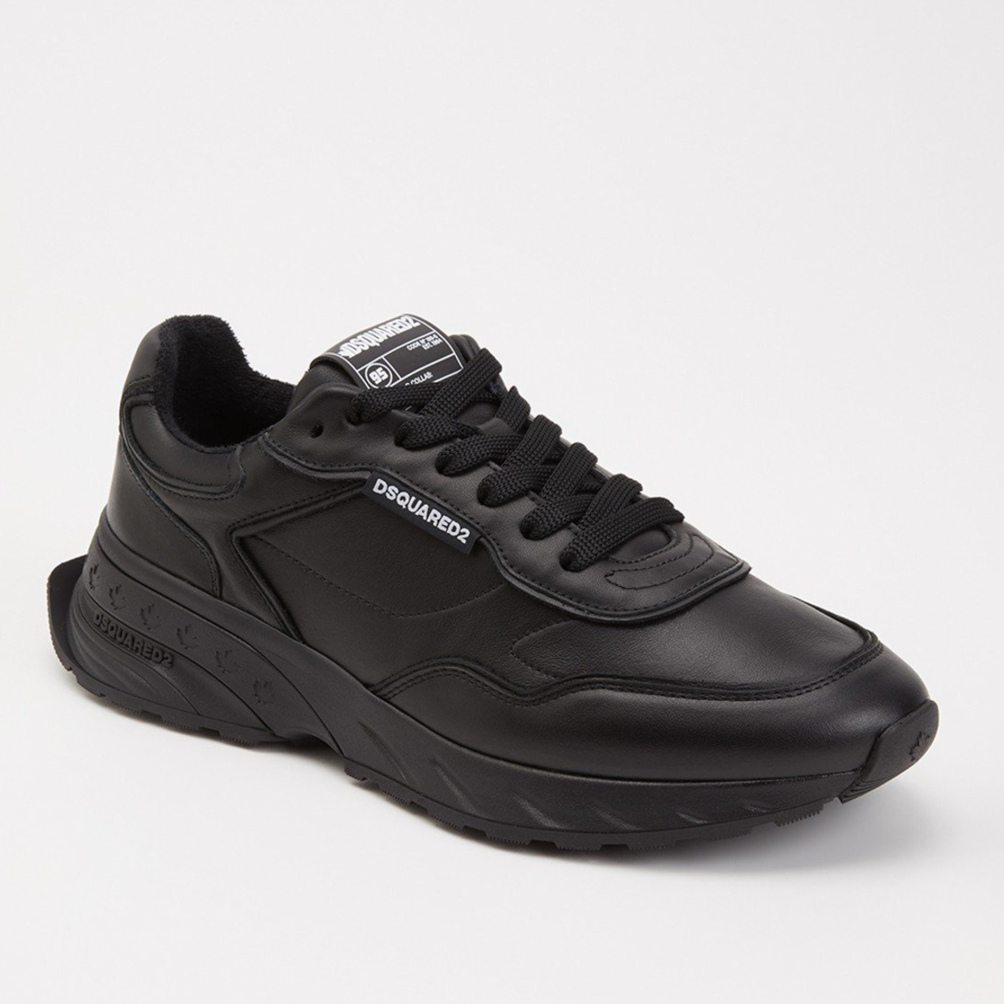Мъжки кожени маратонки Men’s sneakers Dsquared2 Sprinter SNM040135605520 2124 Black lateral angled view